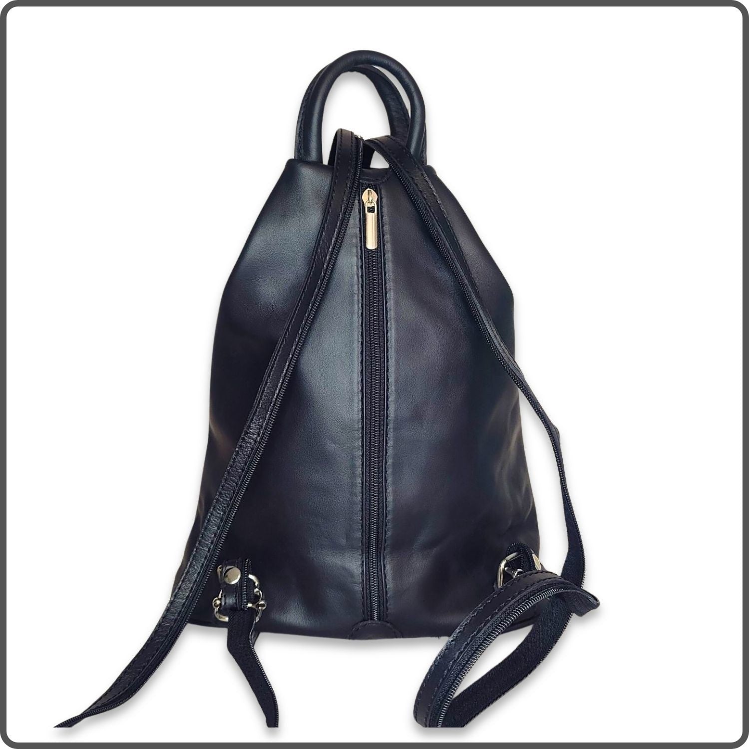 Large Soft Leather Backpack - VPR244-BLACK