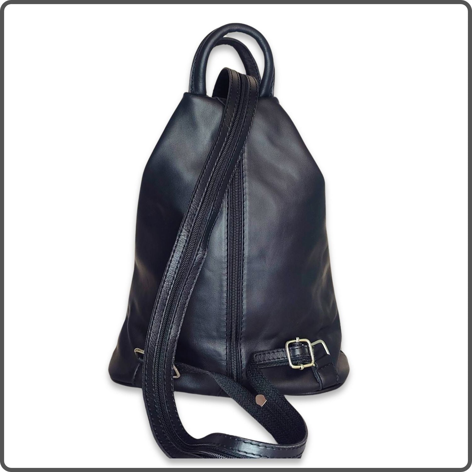 Large Soft Leather Backpack - VPR244-BLACK