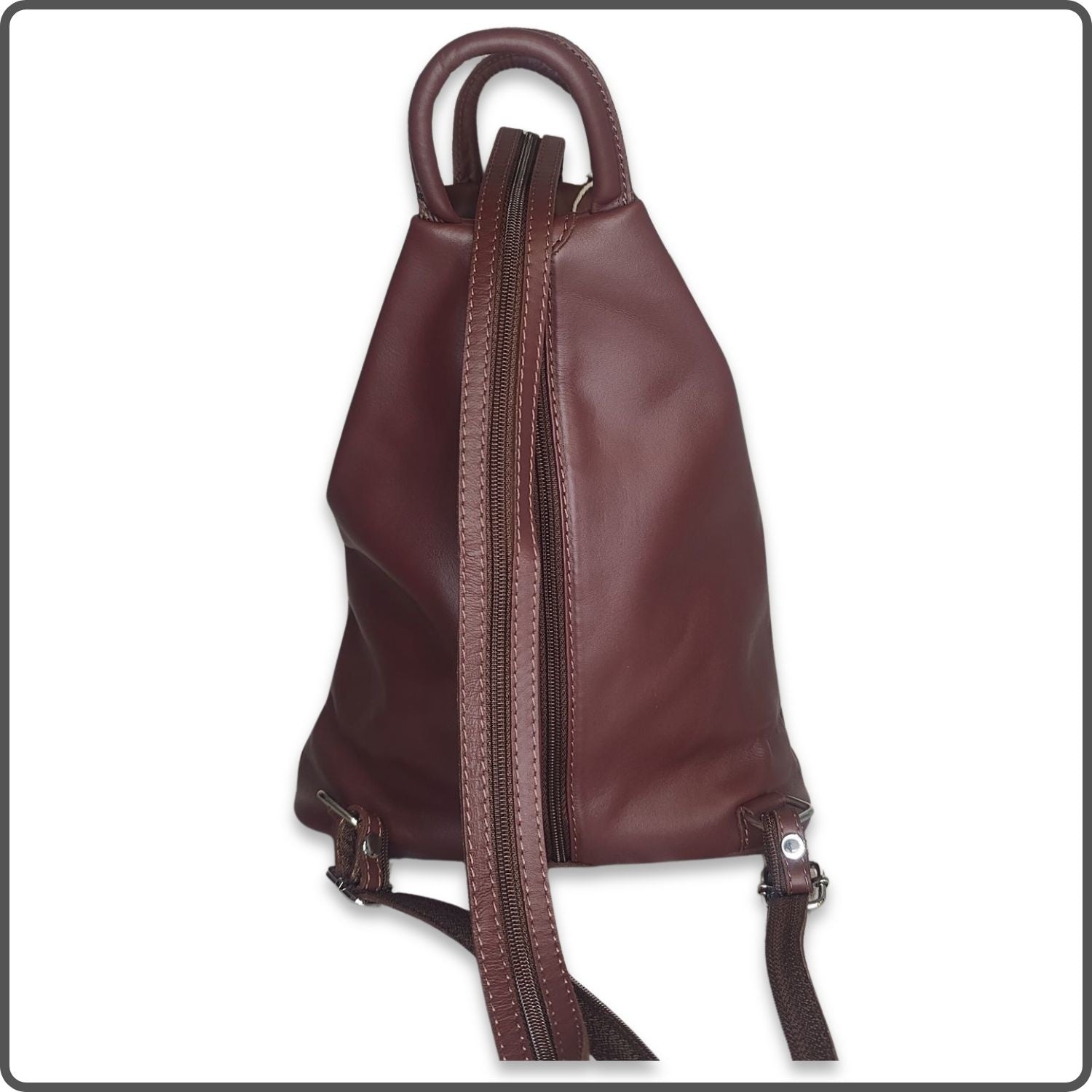 Large Soft Leather Backpack - VPR244-BROWN