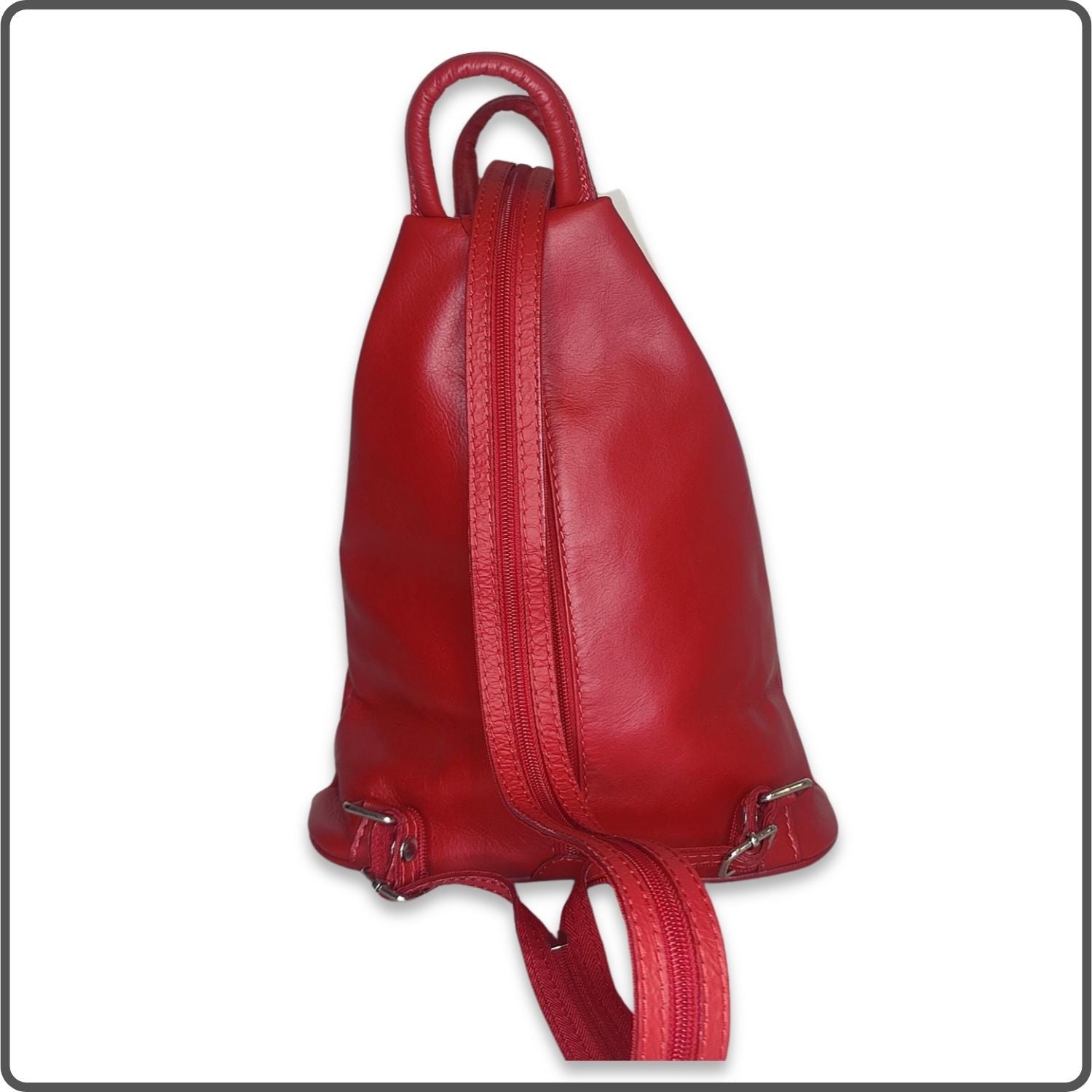 Large Soft Leather Backpack - VPR244-RED