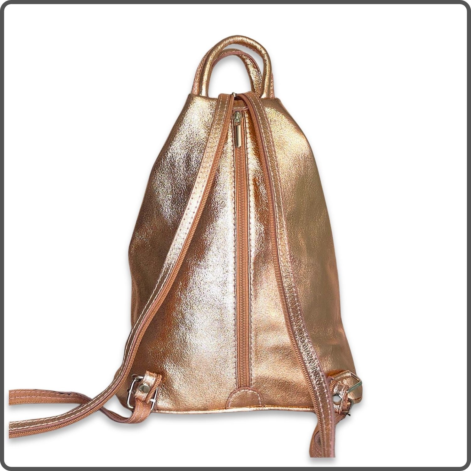 Large Soft Leather Backpack - VPR244-ROSE GOLD