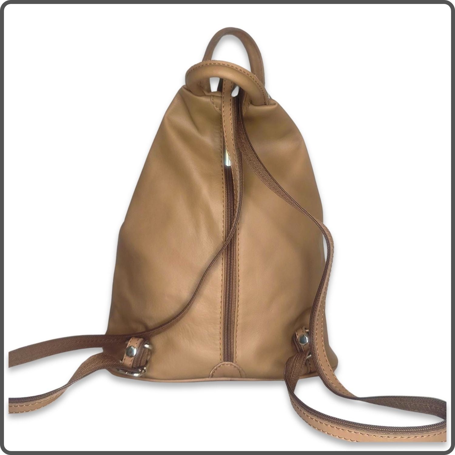 Large Soft Leather Backpack - VPR244-TAUPE