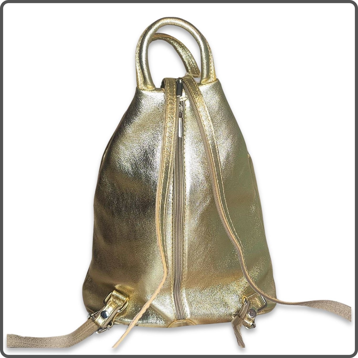 Large Soft Leather Backpack - VPR244-GOLD