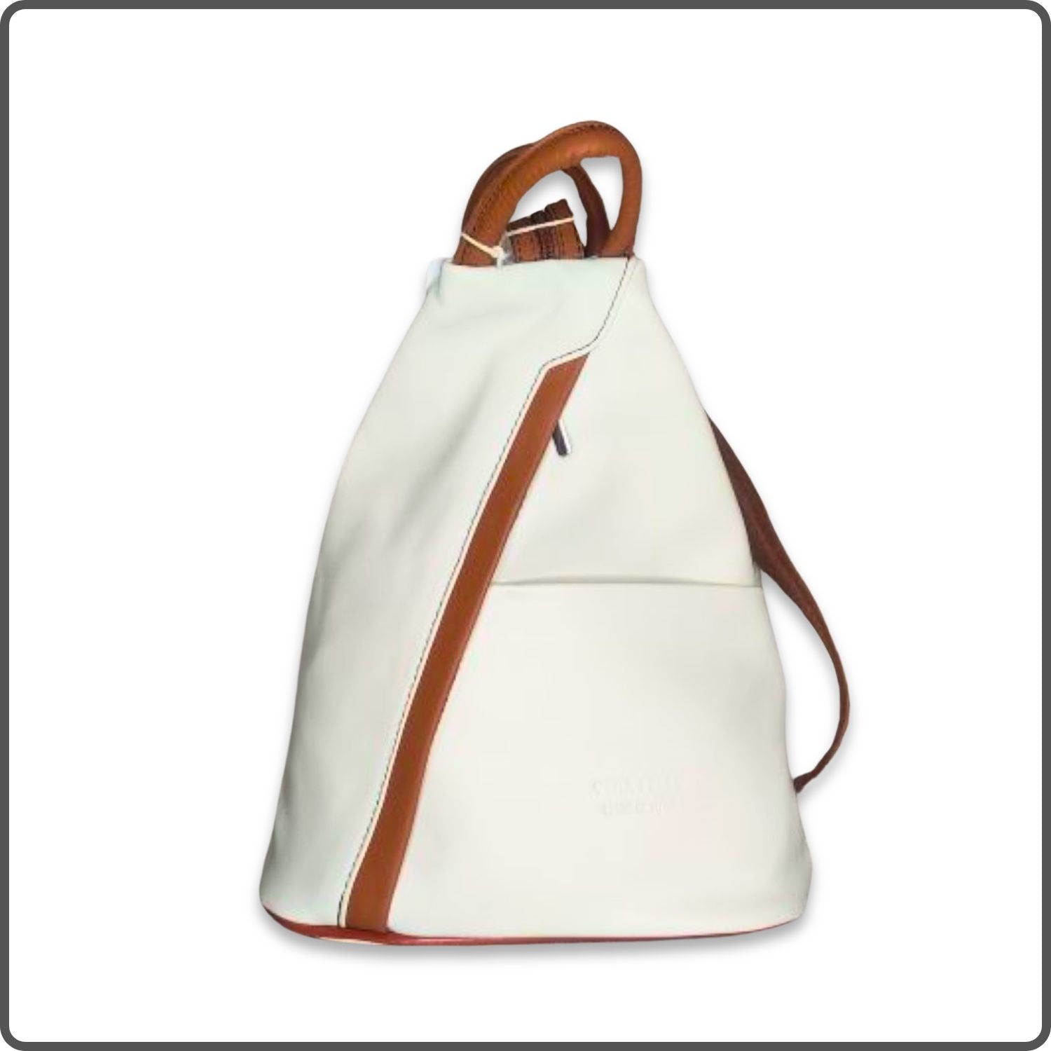 Large Soft Leather Backpack - VPR244-BEIGE/TAN