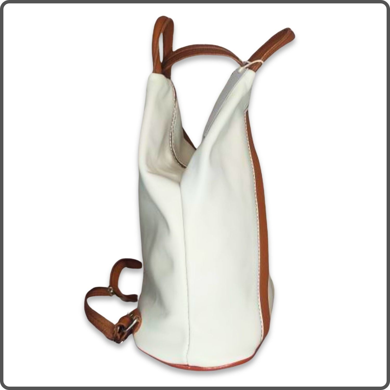 Large Soft Leather Backpack - VPR244-BEIGE/TAN