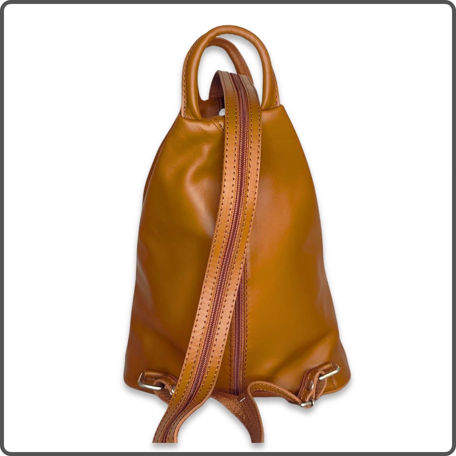 Large Soft Leather Backpack - VPR244-CAMEL