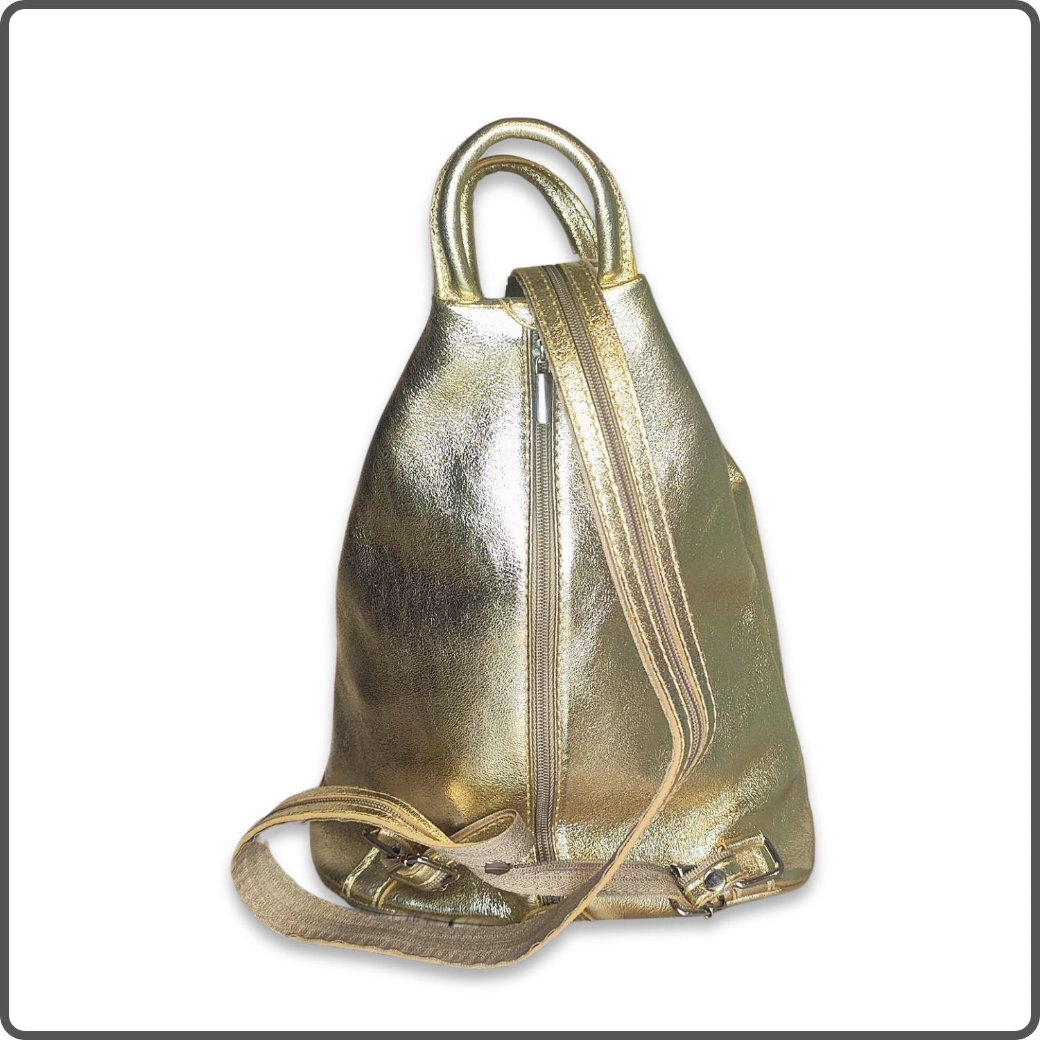 Large Soft Leather Backpack - VPR244-GOLD