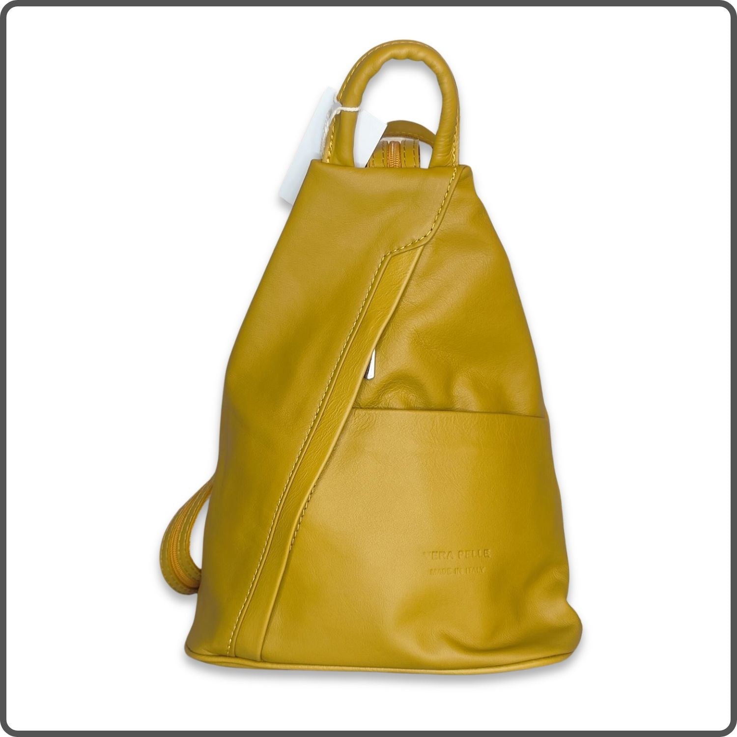 Large Soft Leather Backpack - VPR244-MUSTARD