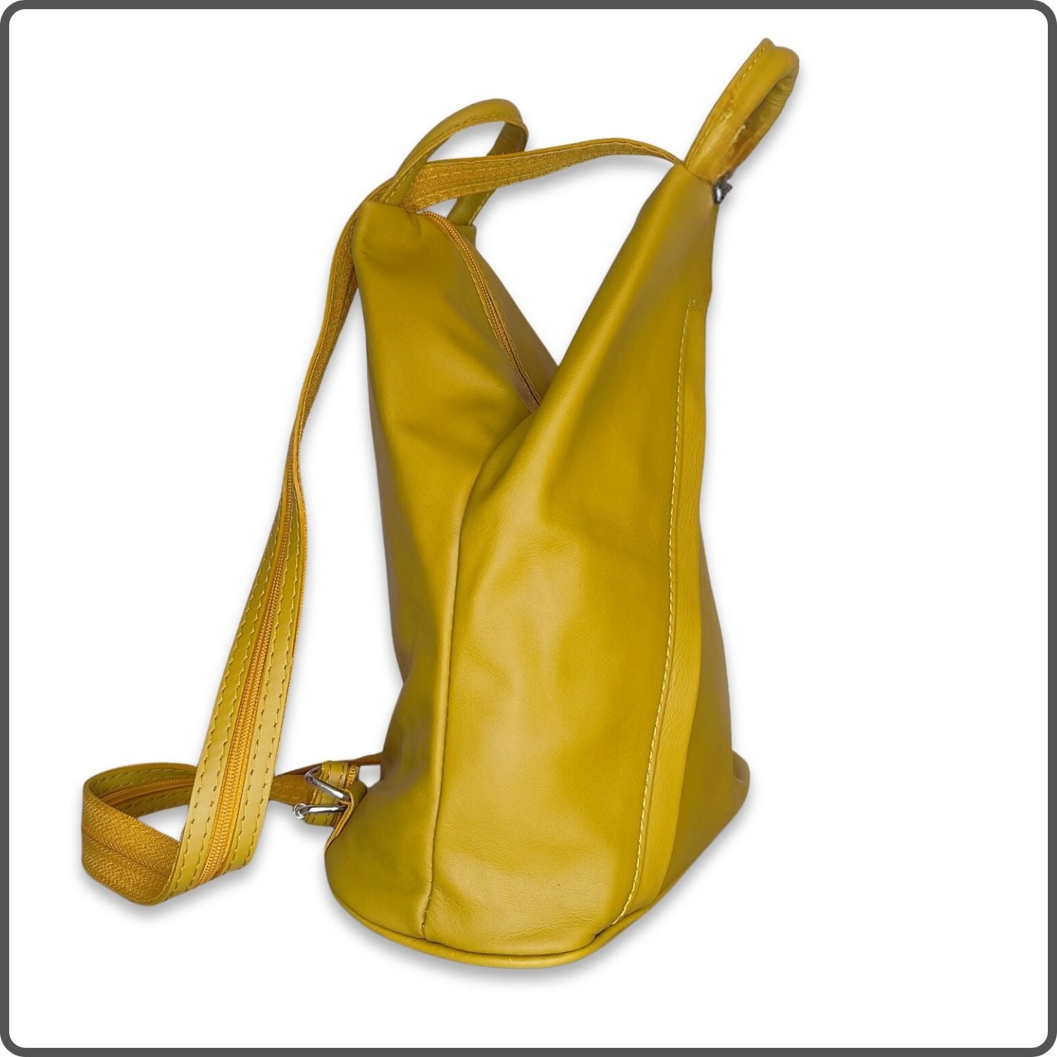 Large Soft Leather Backpack - VPR244-MUSTARD