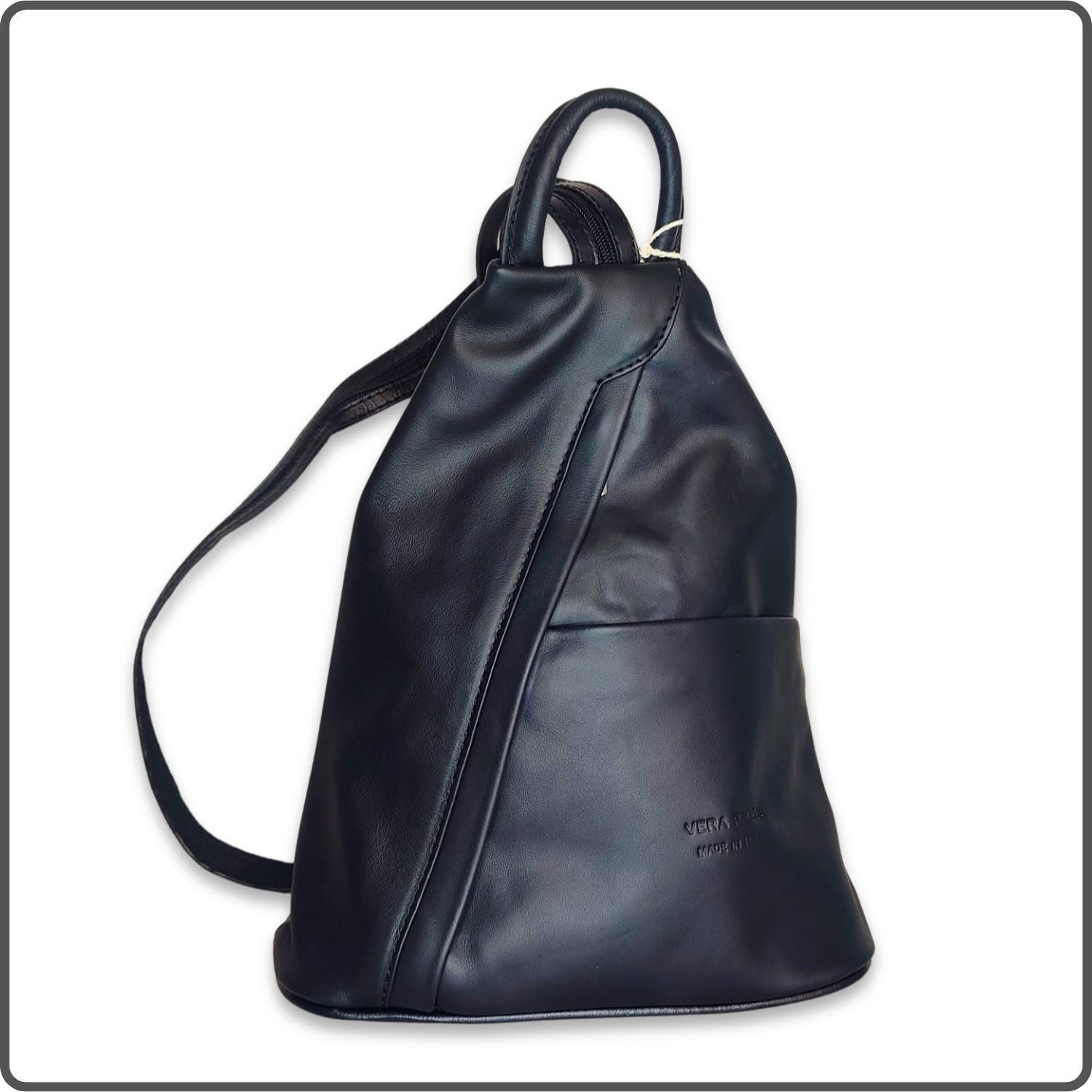 Large Soft Leather Backpack - VPR244-BLACK