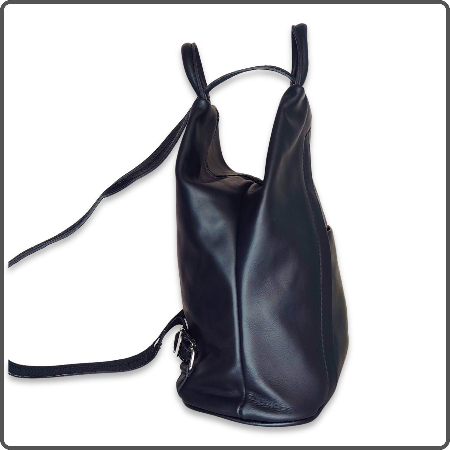 Large Soft Leather Backpack - VPR244-BLACK