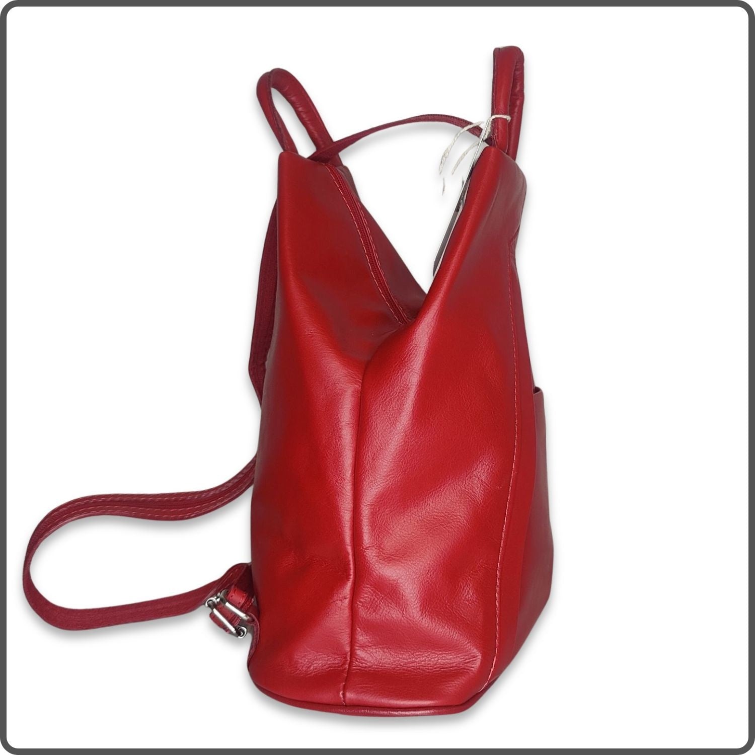 Large Soft Leather Backpack - VPR244-RED