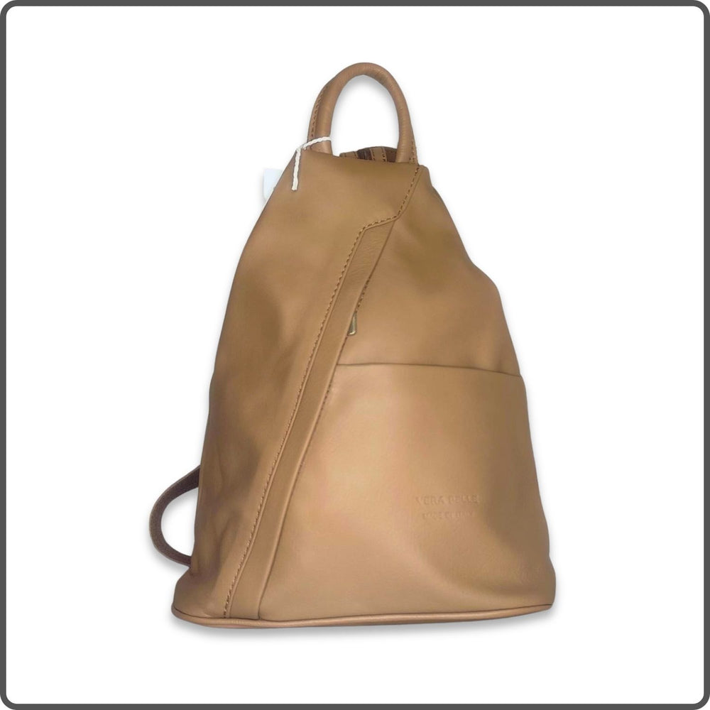 Large Soft Leather Backpack - VPR244-TAUPE