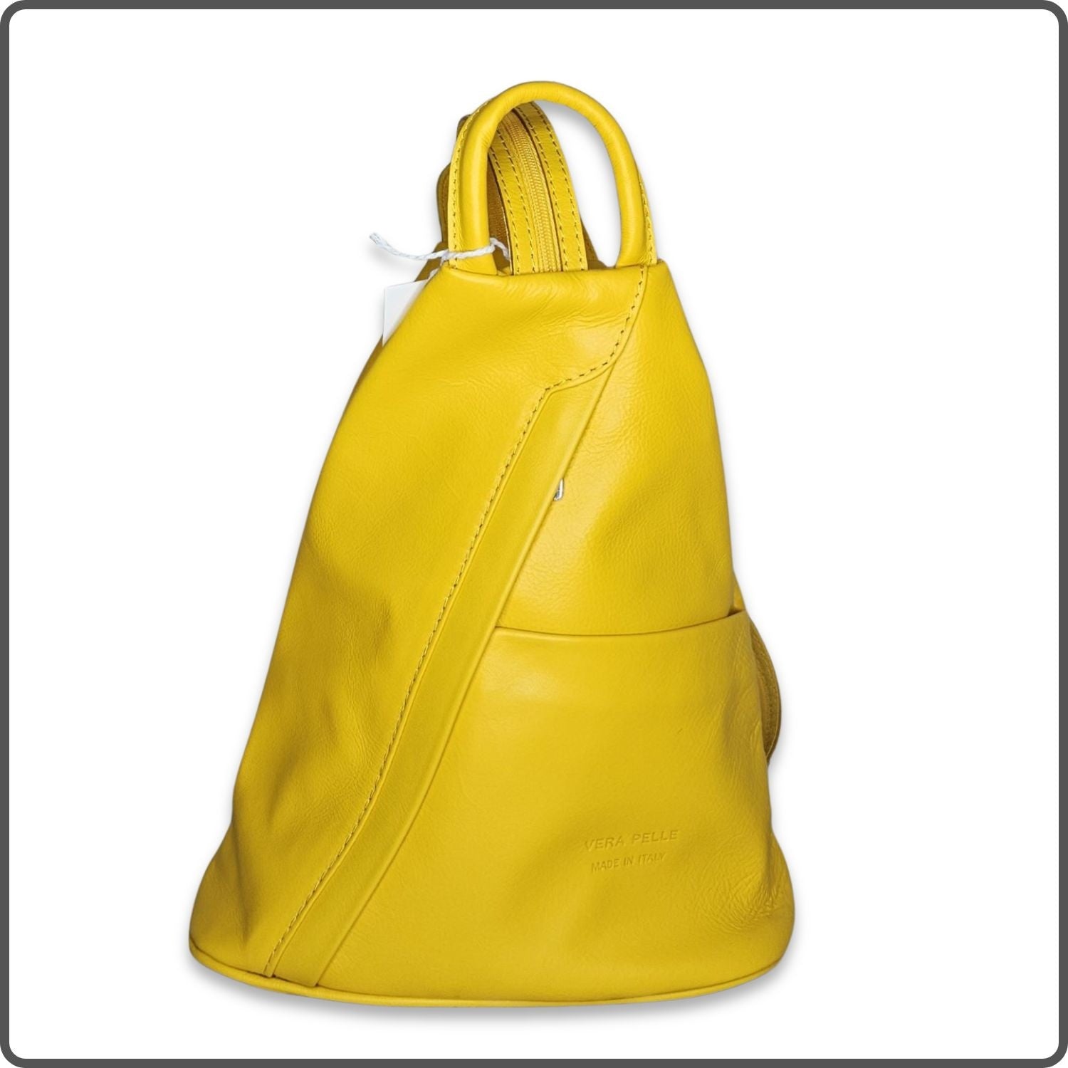 Large Soft Leather Backpack - VPR244-YELLOW