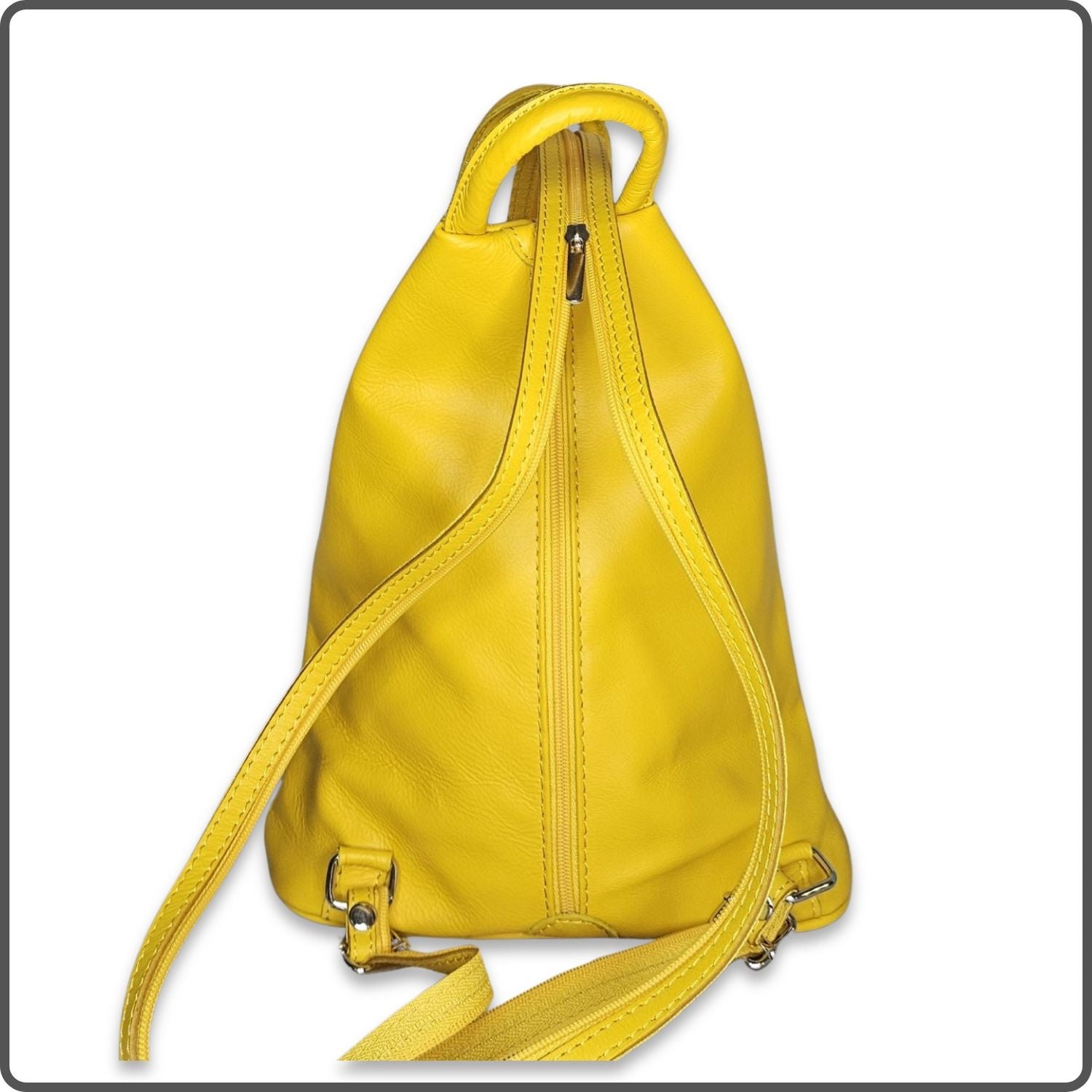 Large Soft Leather Backpack - VPR244-YELLOW