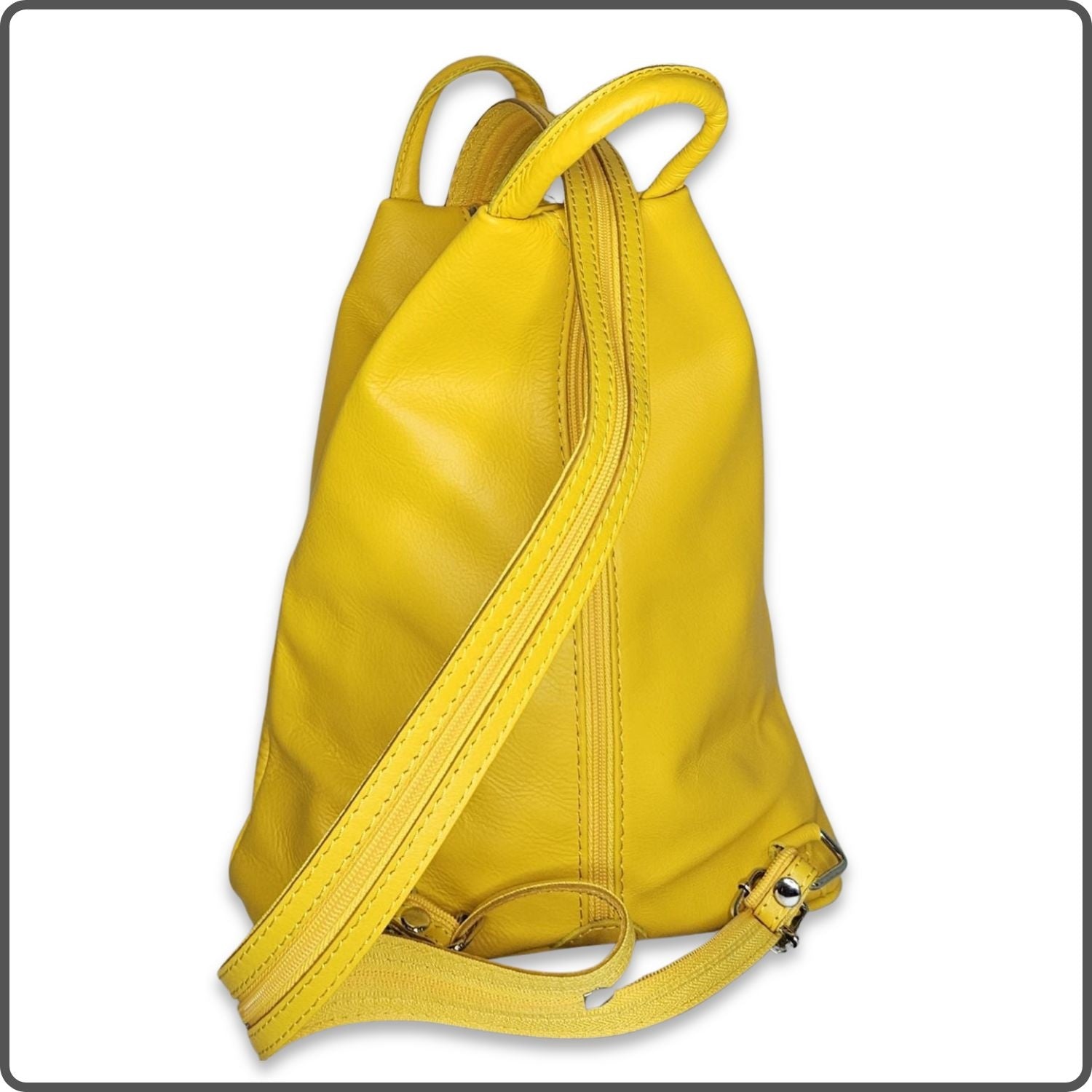 Large Soft Leather Backpack - VPR244-YELLOW