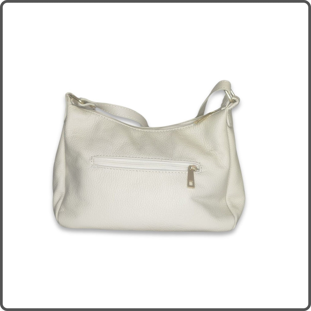 Leather Cross Body Bag Med - PM299-CREAM