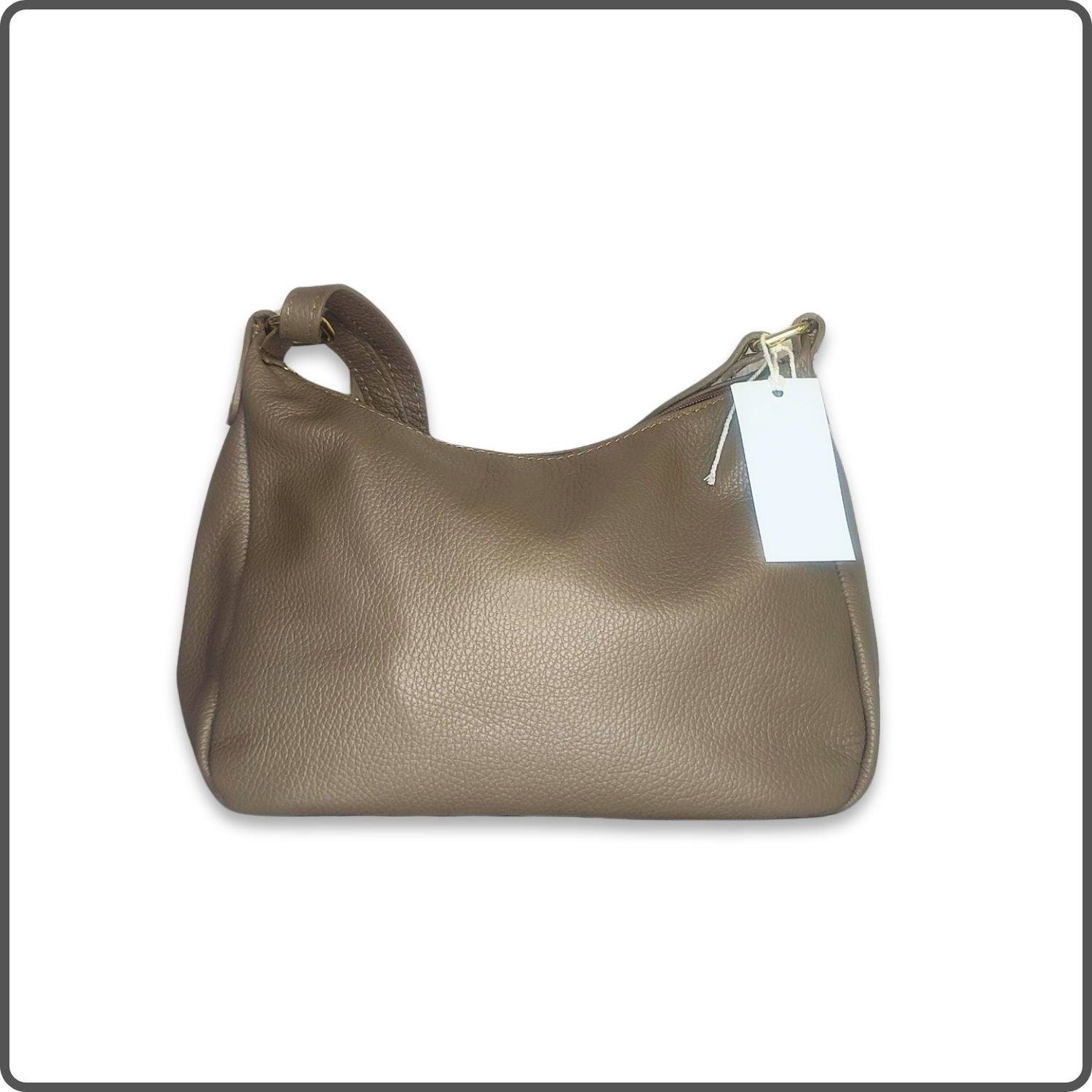 Leather Cross Body Bag Med - PM299-DARK TAUPE