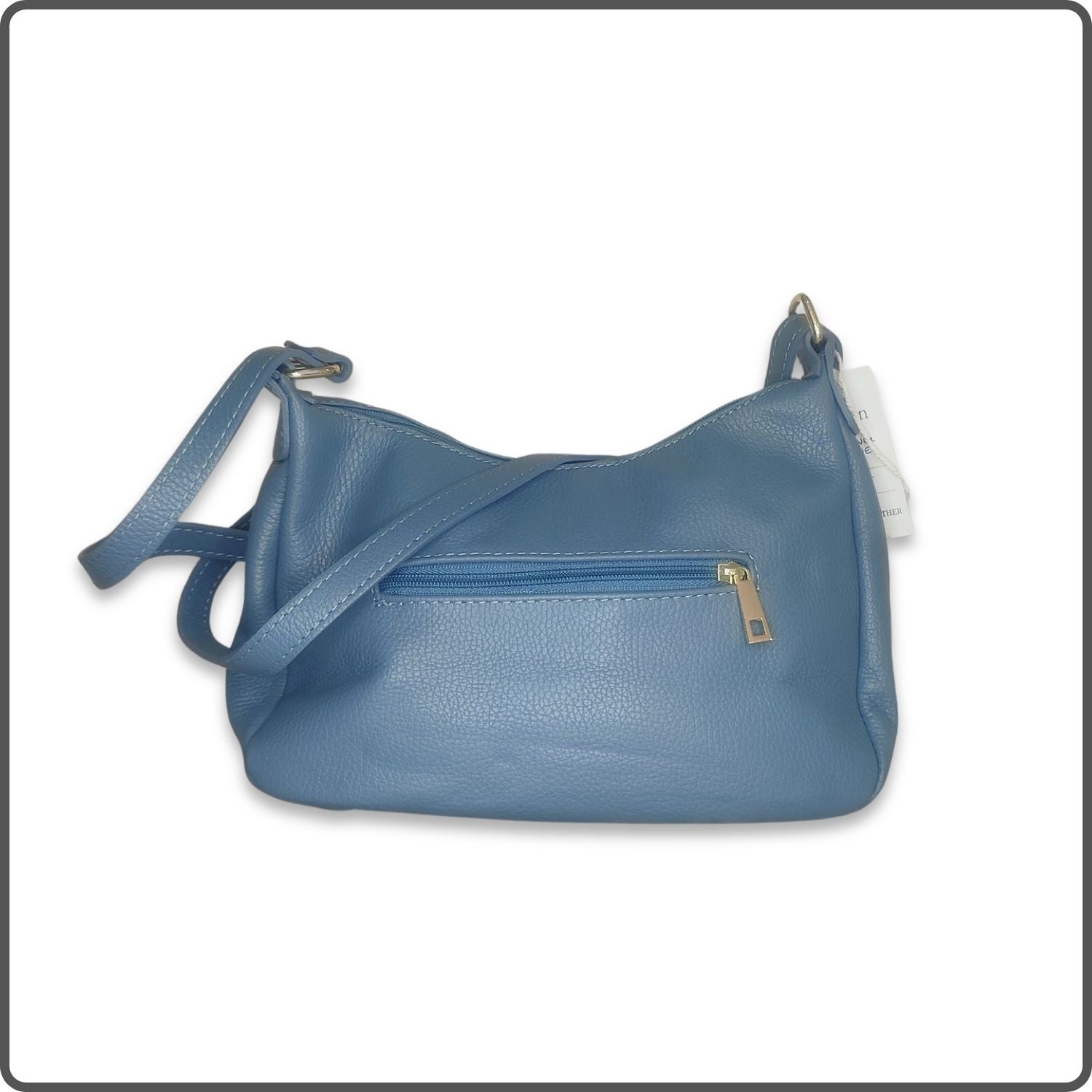 Leather Cross Body Bag Med - PM299-DENIM BLUE