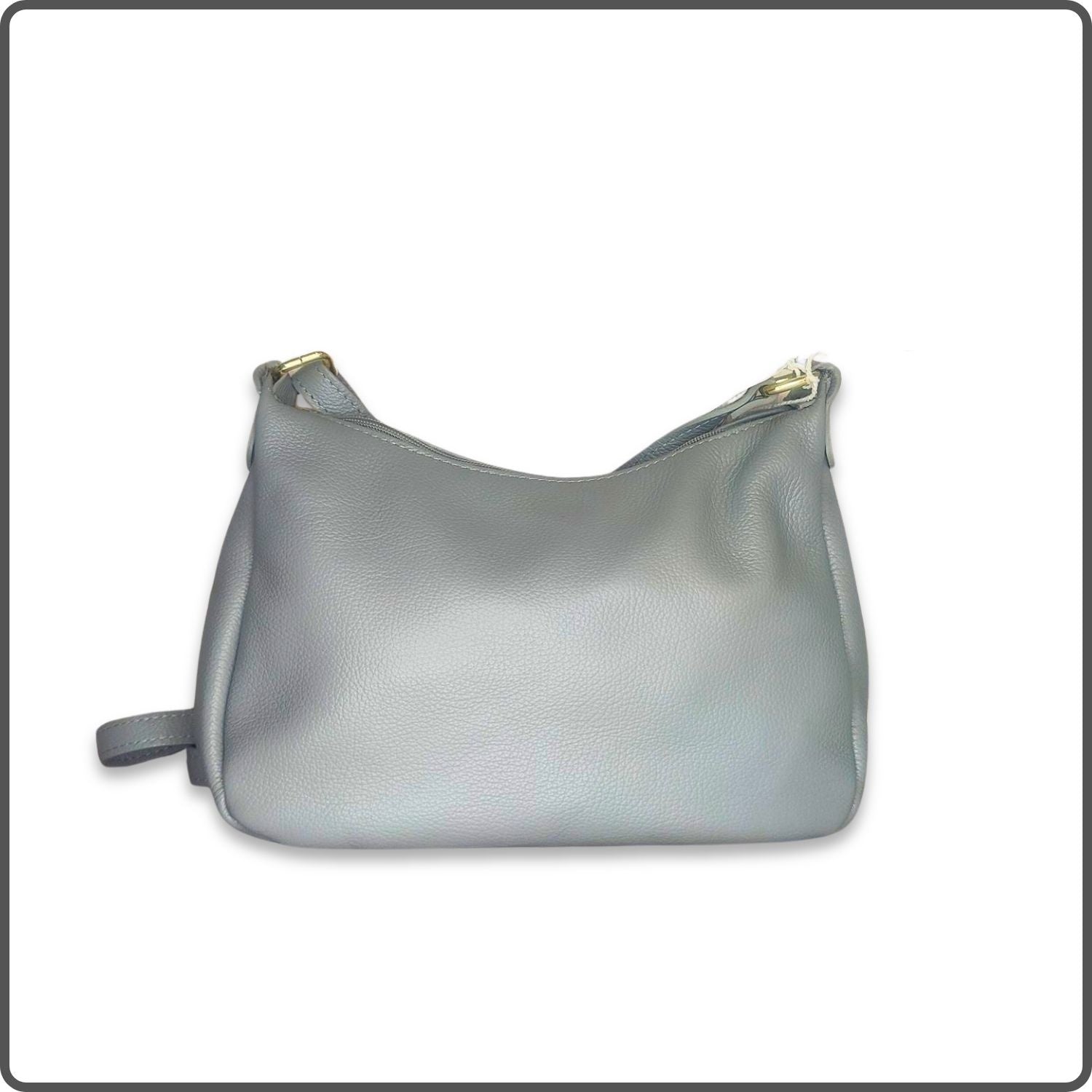 Leather Cross Body Bag Med - PM299-LIGHT GREY