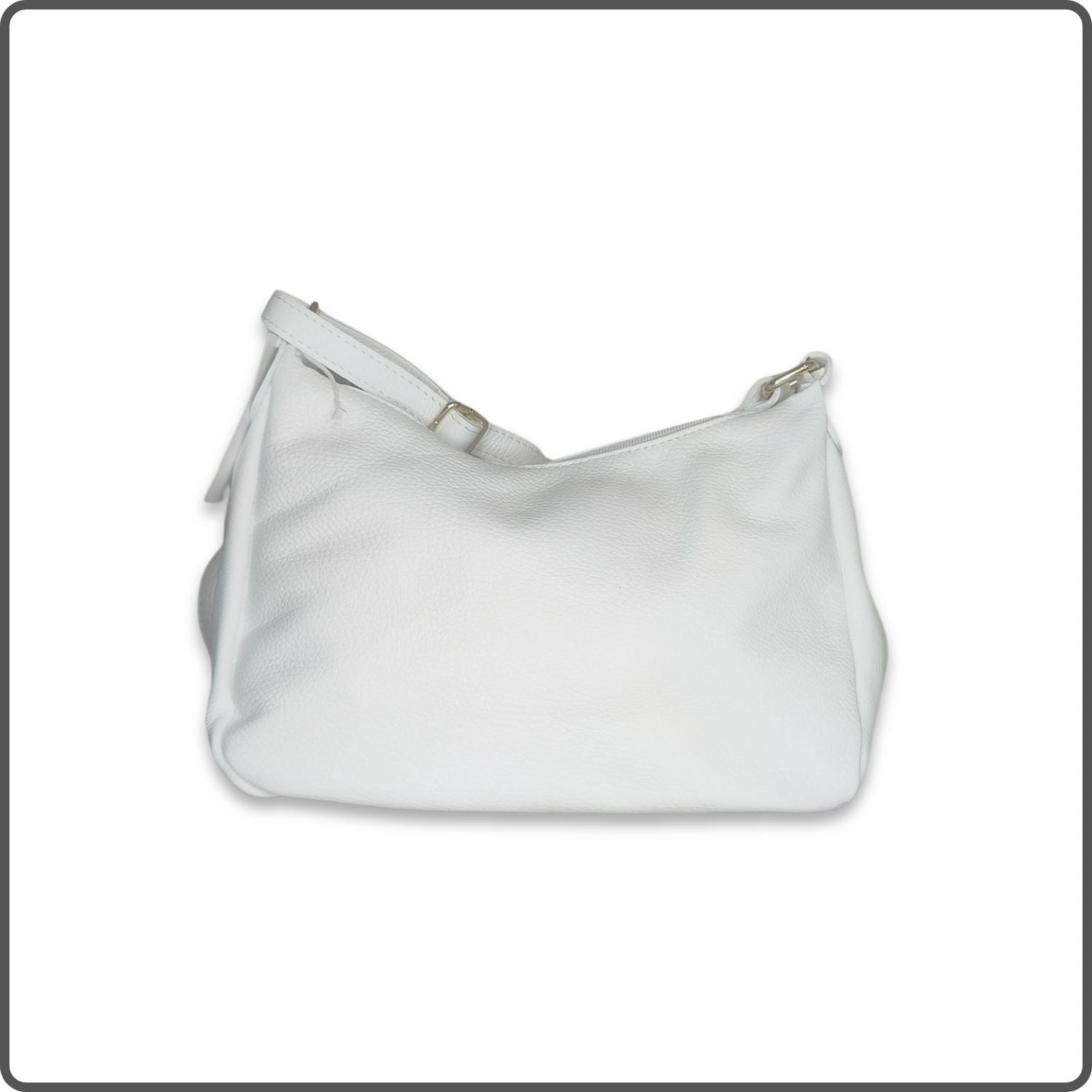 Leather Cross Body Bag Med - PM299-WHITE