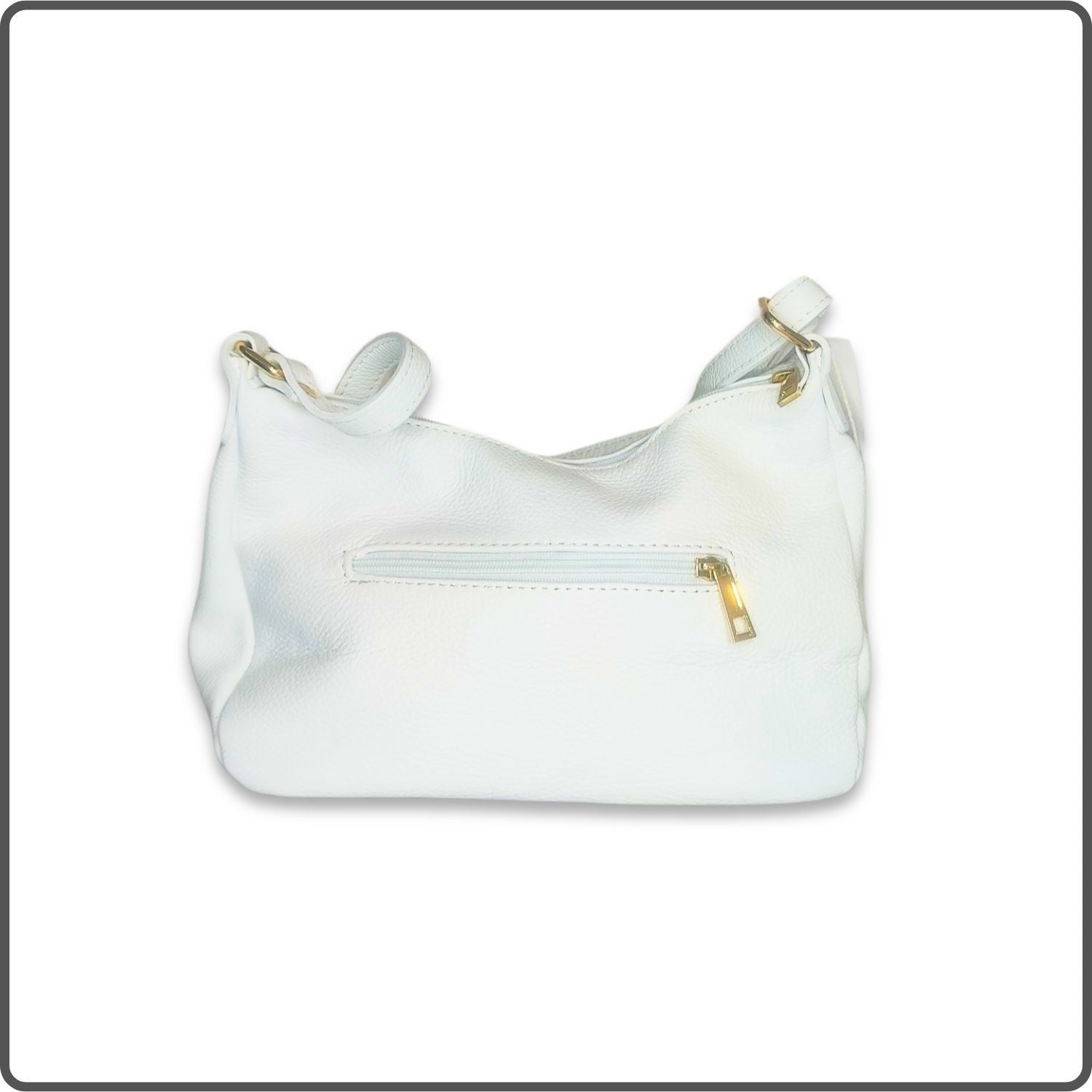 Leather Cross Body Bag Med - PM299-WHITE