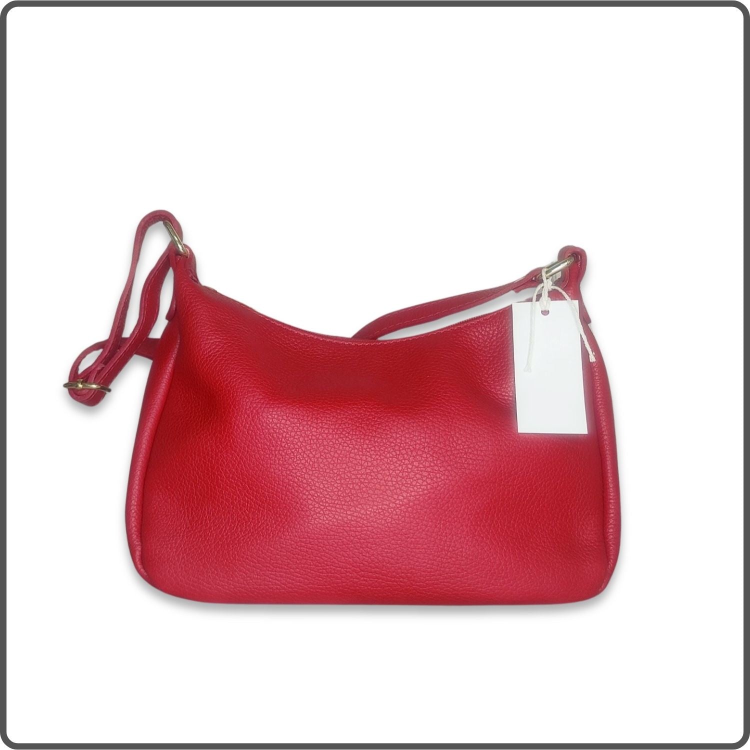 Leather Cross Body Bag Med - PM299-RED