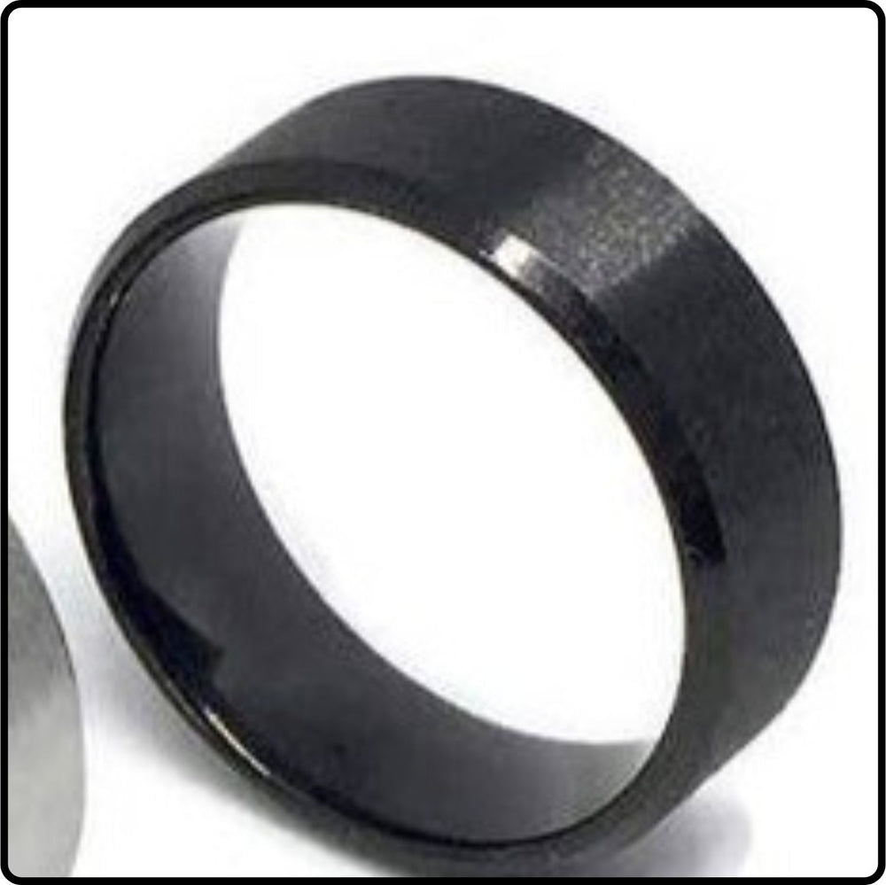 Plain Band Stainless Steel (Black)-Size L-PBSS-L