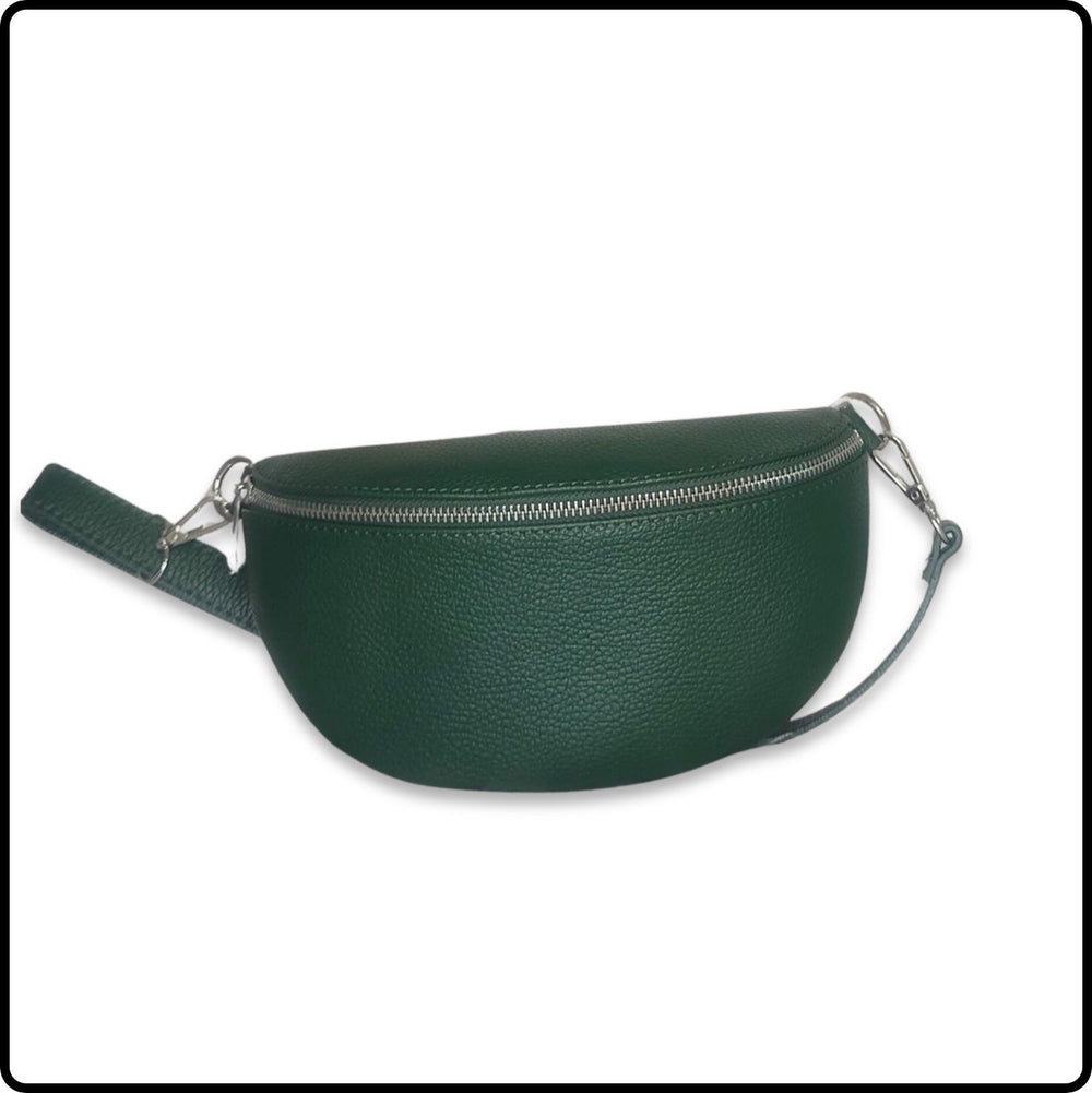 Leather Sling Bag/Bum Bag - VP105-FOREST GREEN