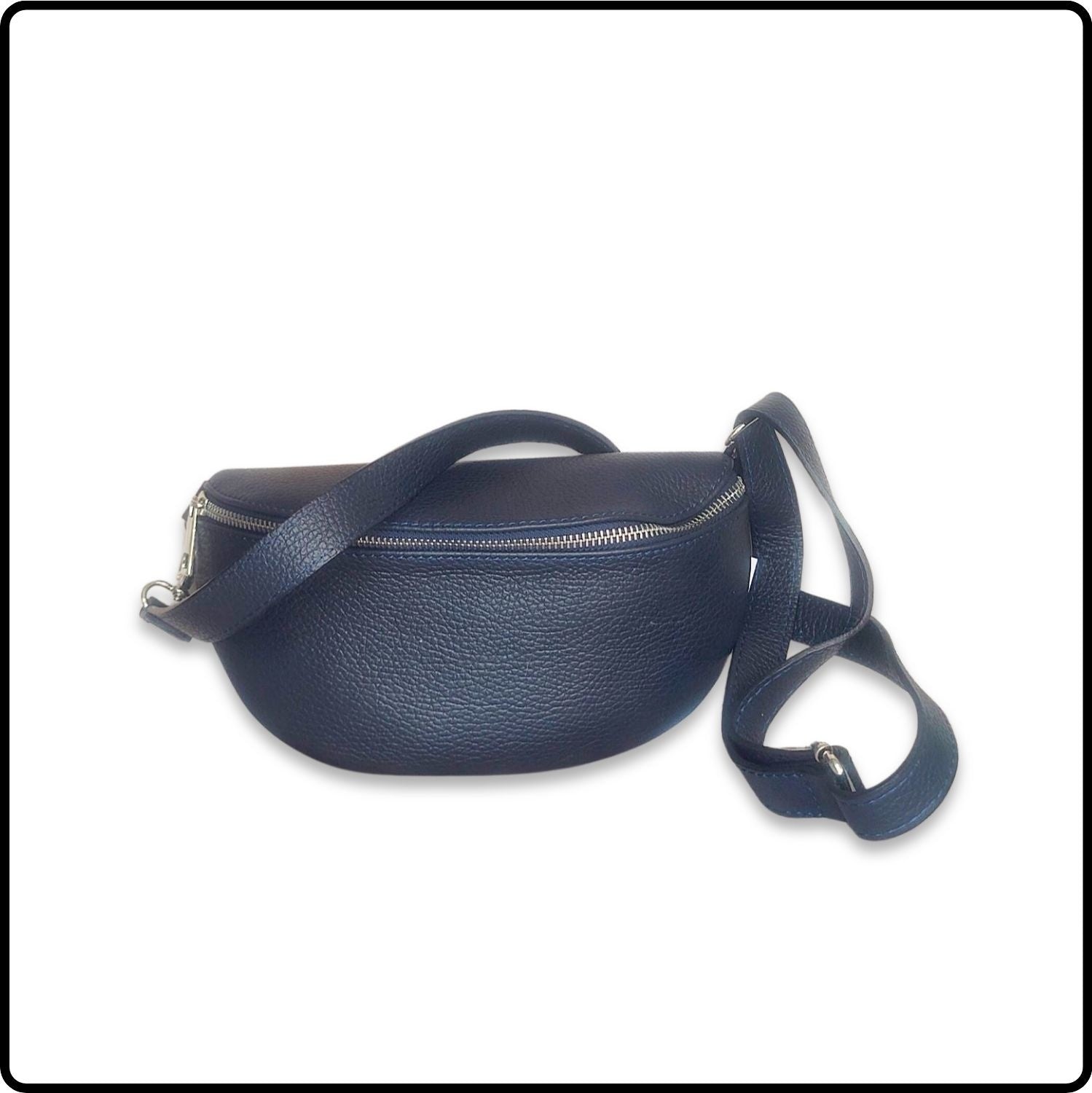 Leather Sling Bag/Bum Bag - VP105-NAVY