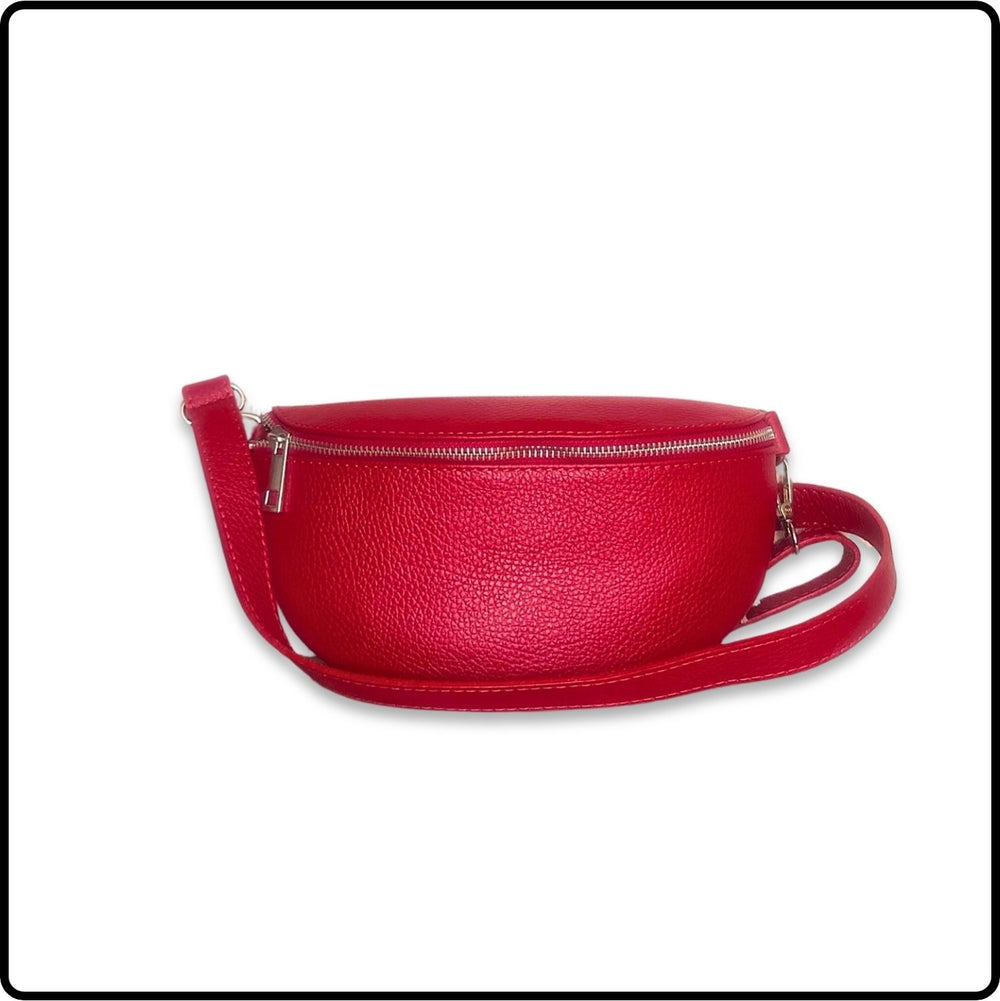 Leather Sling Bag/Bum Bag - VP105-RED