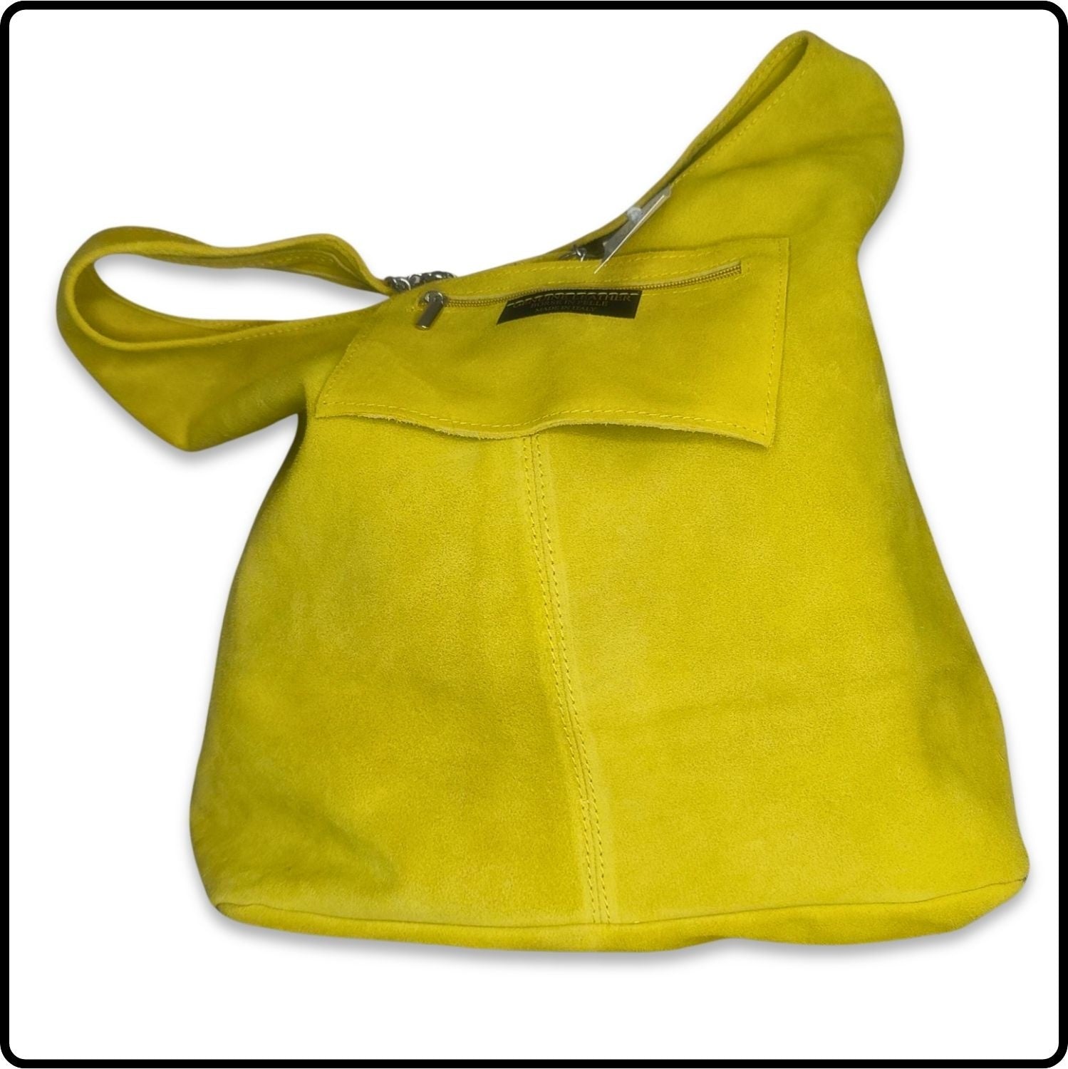 Suede Leather Slouchy Bag - VP144-YELLOW