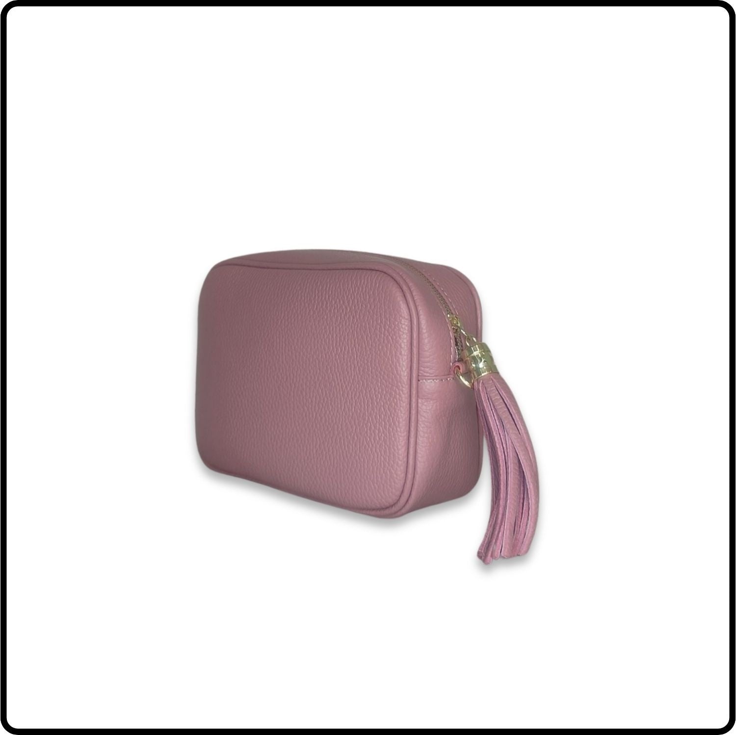 Leather Cross Body Bag Tassel- PS233-DUSTY PINK