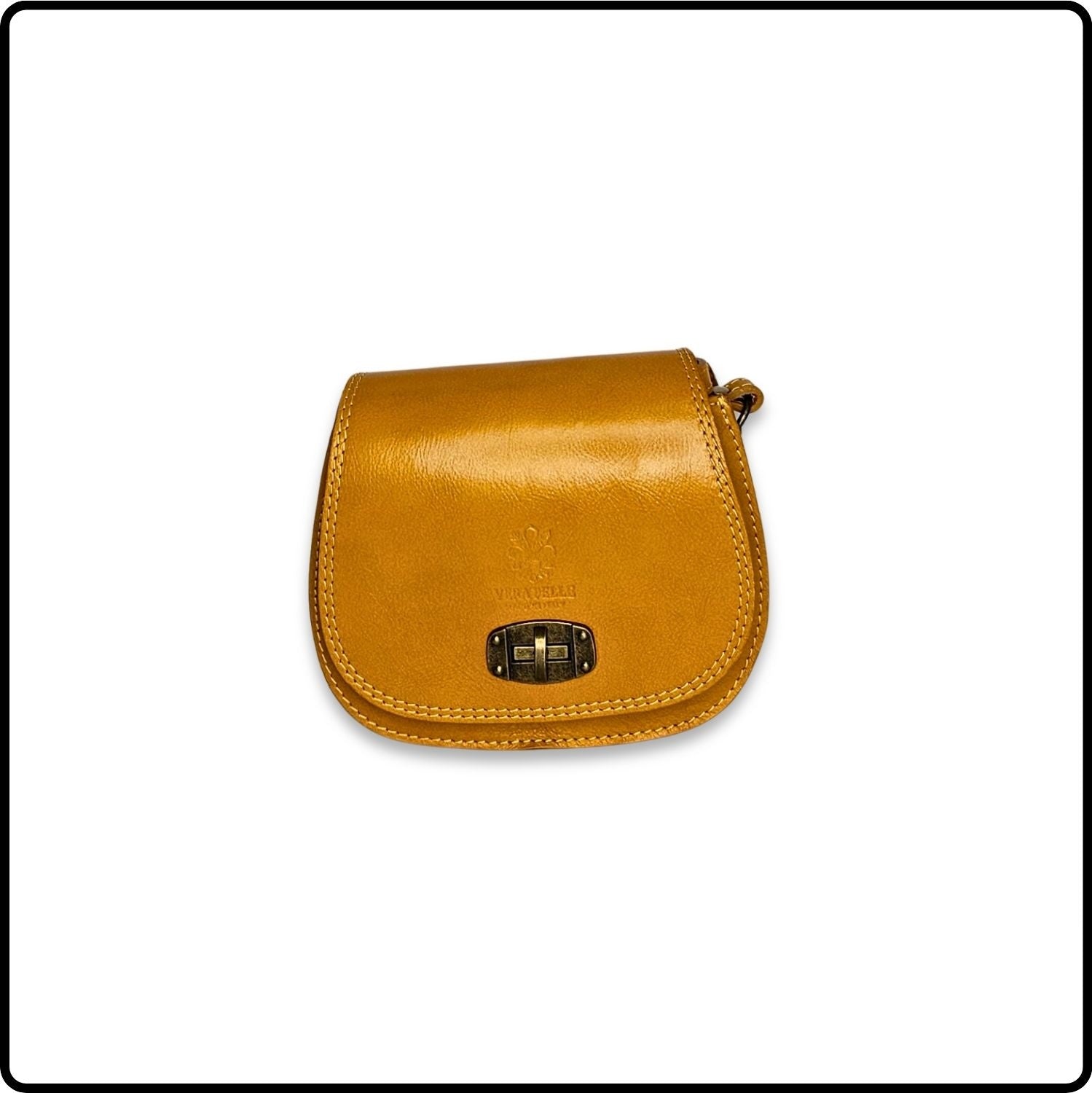 Small Leather Cross Body Satchel Bag - VP165-YELLOW