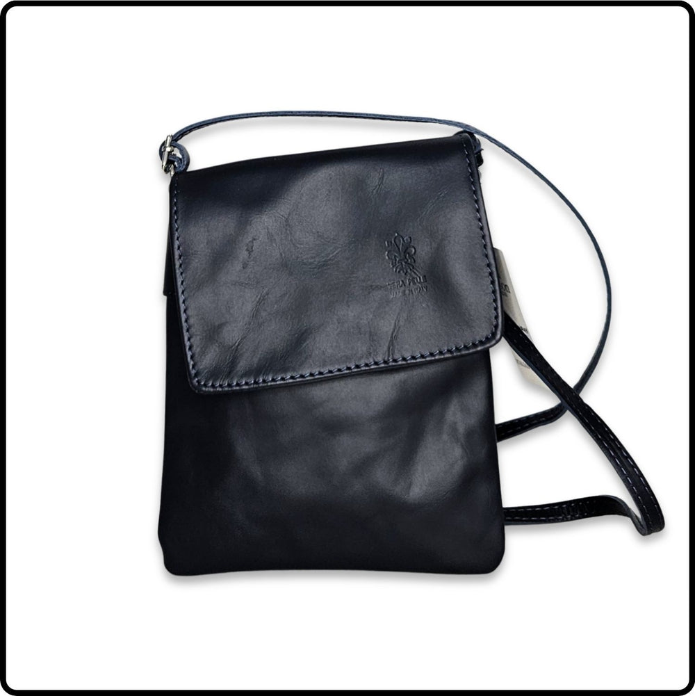 Soft Leather Cross Body Bag - VPZ1-NAVY