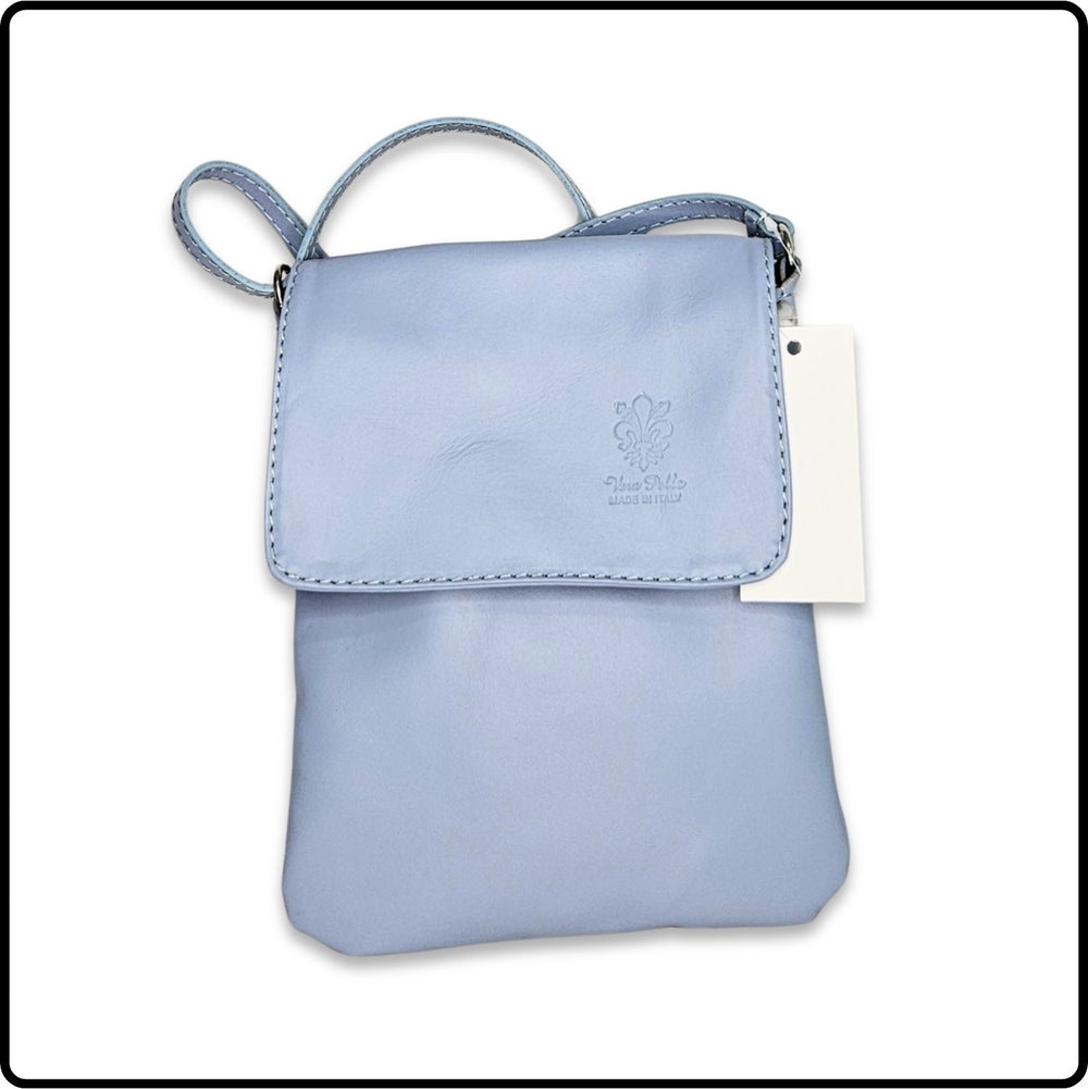 Soft Leather Cross Body Bag - VPZ1-PALE BLUE