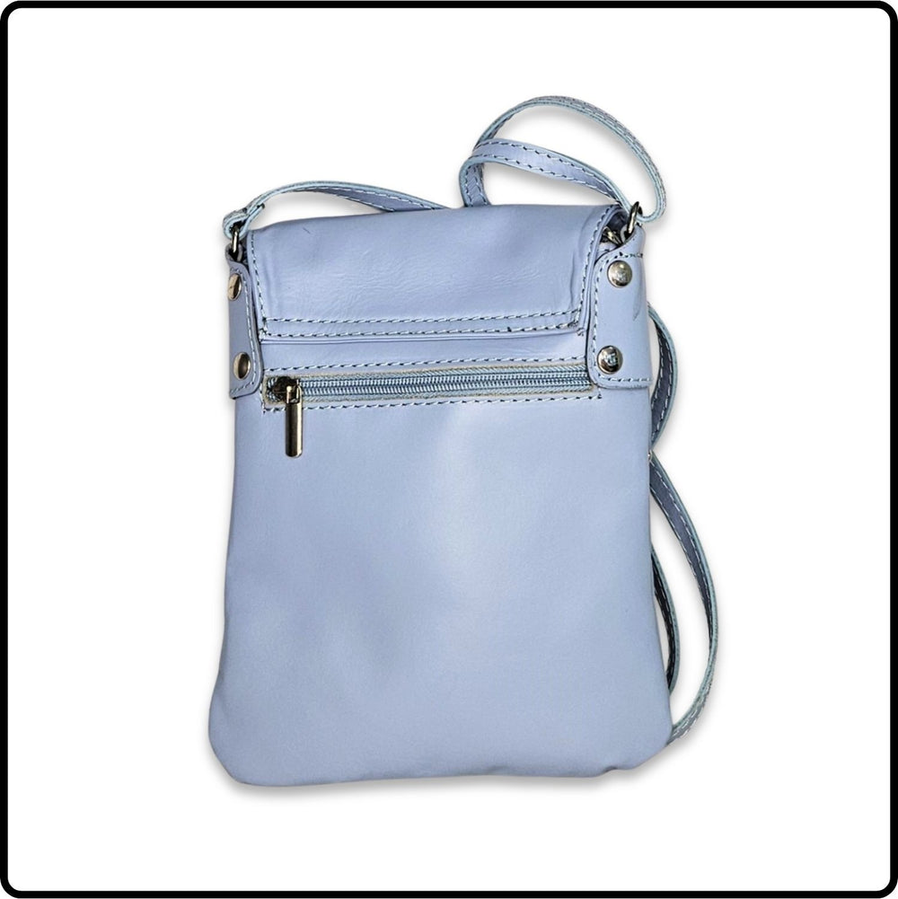 Soft Leather Cross Body Bag - VPZ1-PALE BLUE
