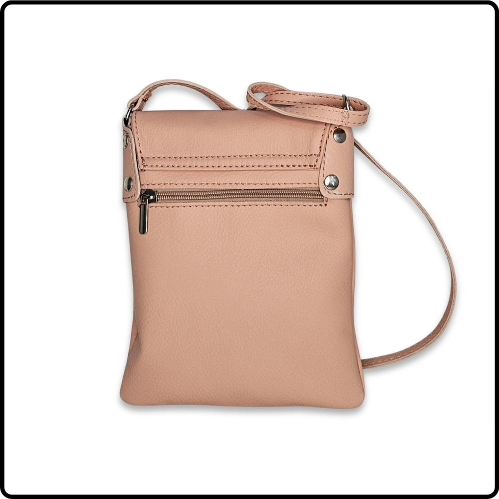 Soft Leather Cross Body Bag - VPZ1-PALE PINK