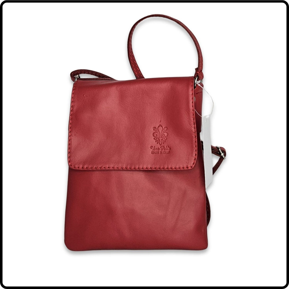 Soft Leather Cross Body Bag - VPZ1-RED