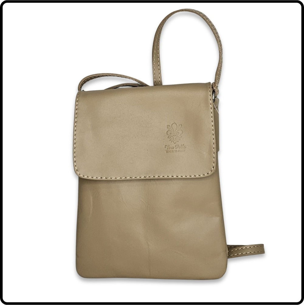 Soft Leather Cross Body Bag - VPZ1-TAUPE