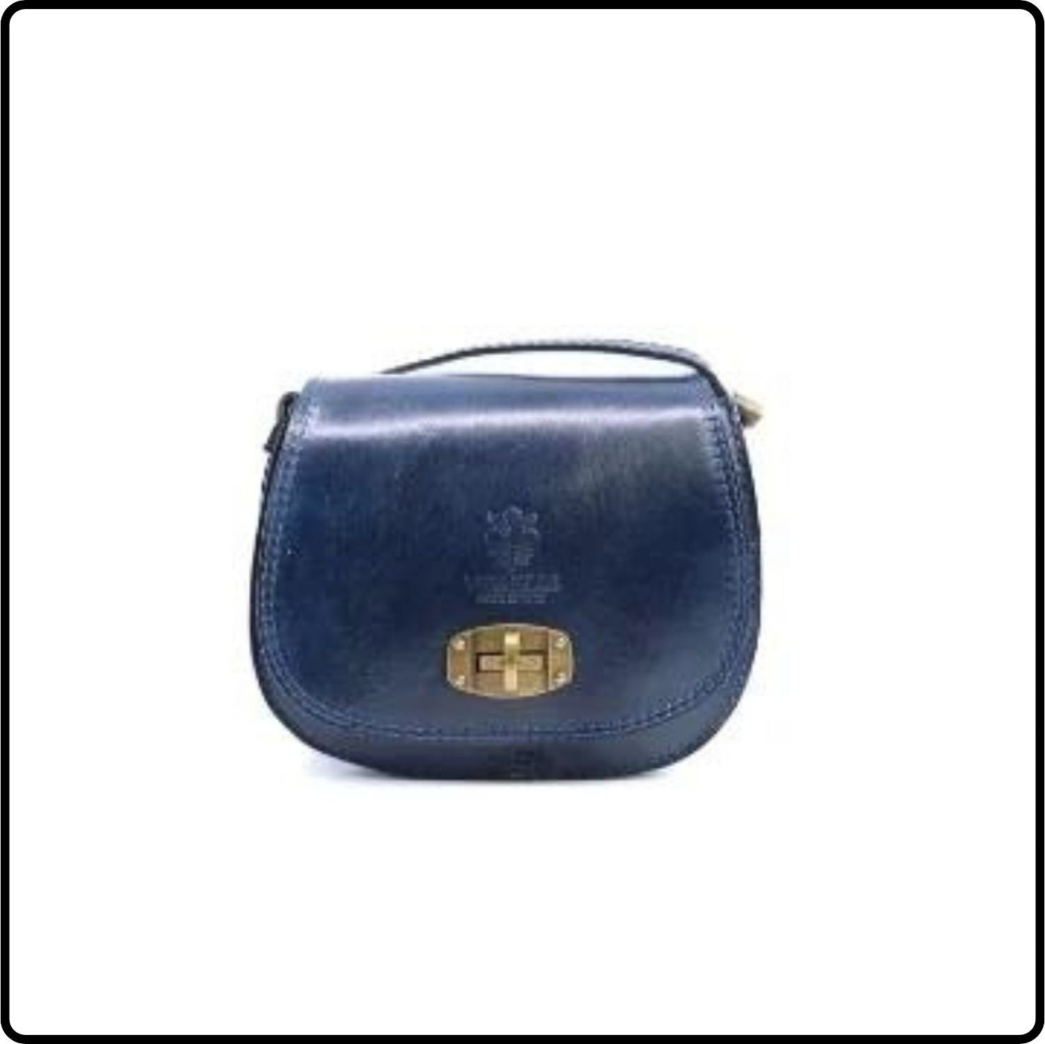 Small Leather Cross Body Satchel Bag - VP165-NAVY