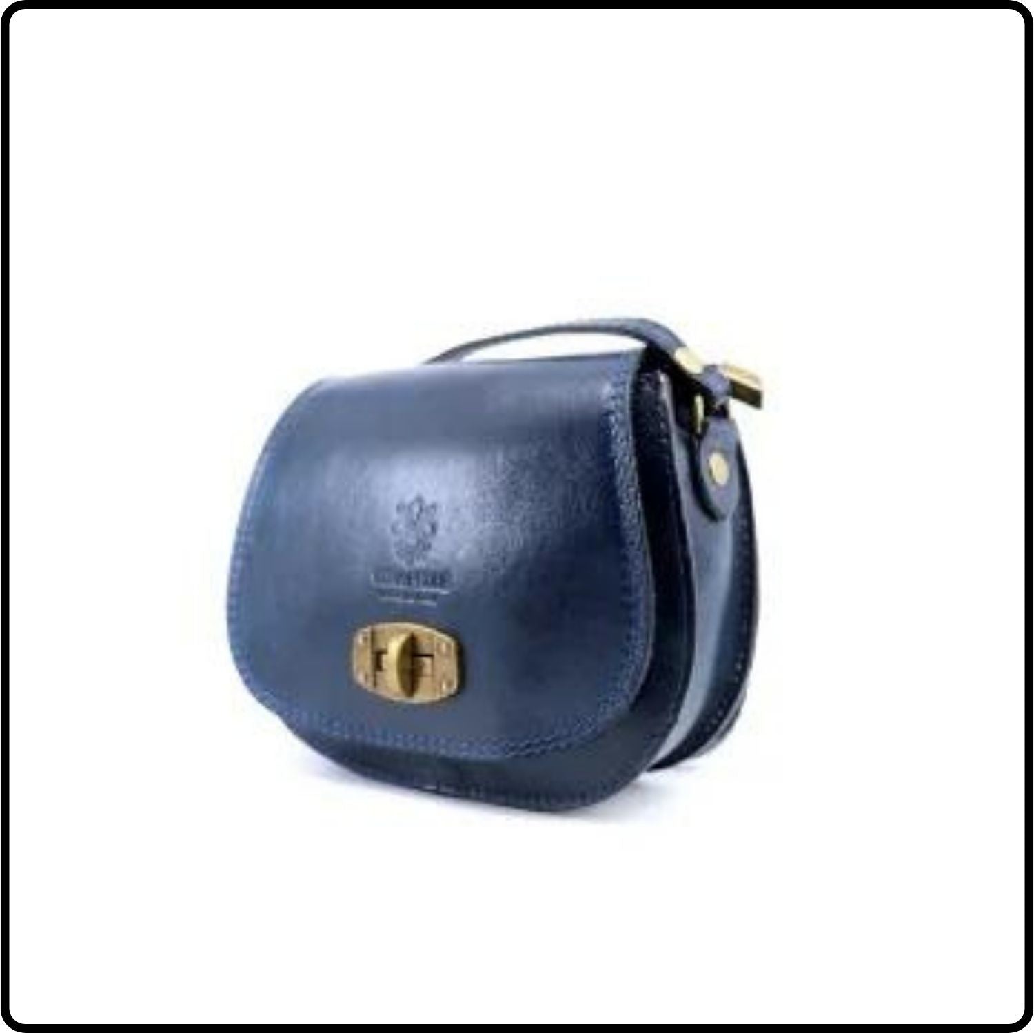 Small Leather Cross Body Satchel Bag - VP165-NAVY