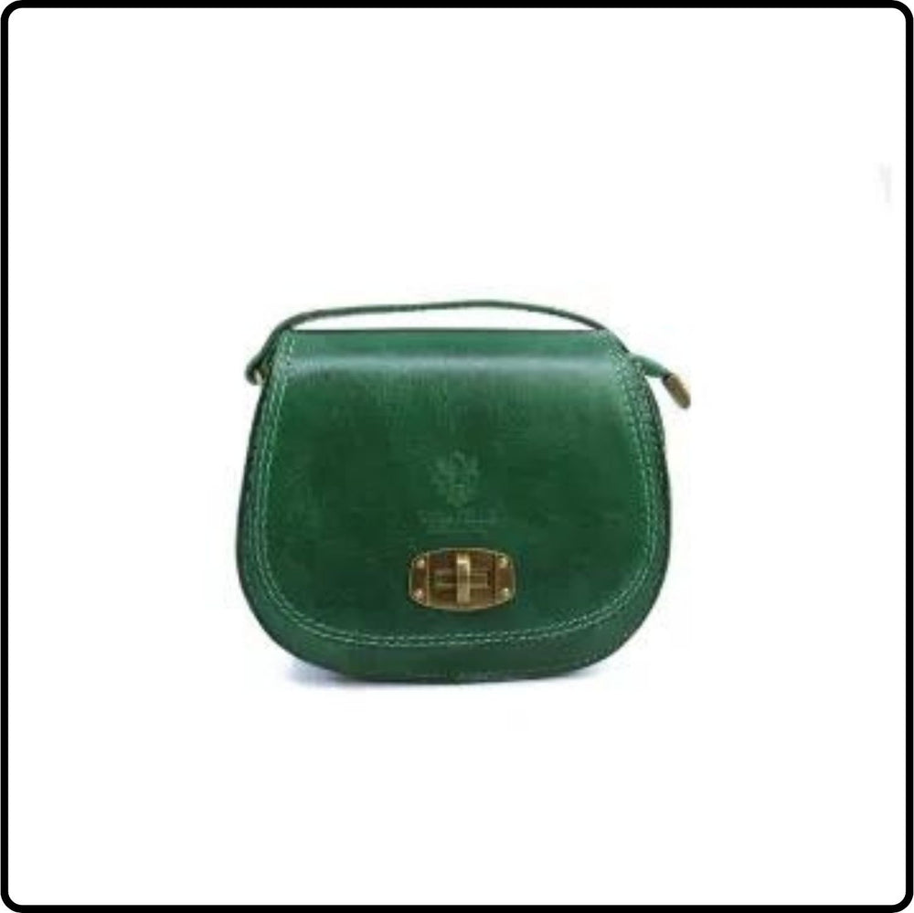 Small Leather Cross Body Satchel Bag - VP165-GREEN
