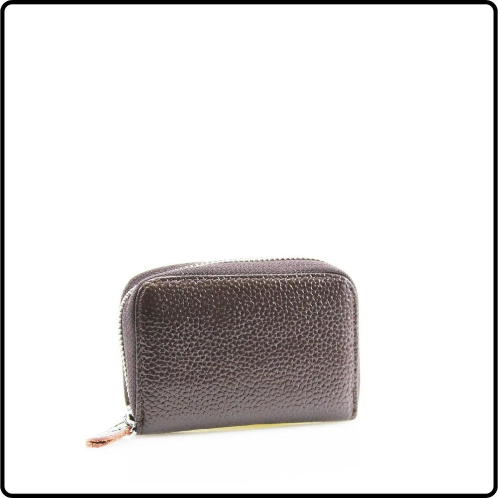 Single Zip Pebbled Leather Card Holder - KB82-GREY