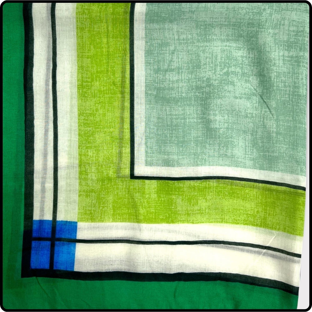 Checked plain scarf in green-SCPG