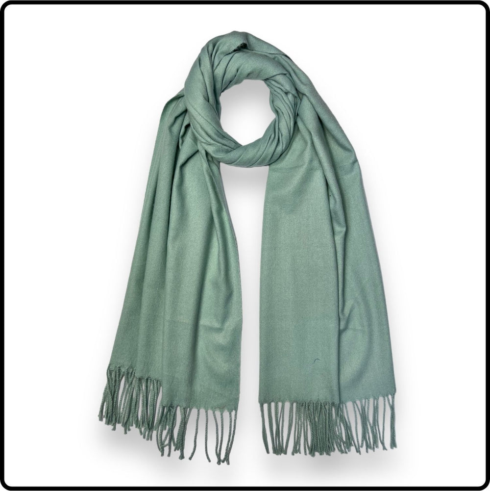 Plain wool blend scarf in duck egg-SPDE