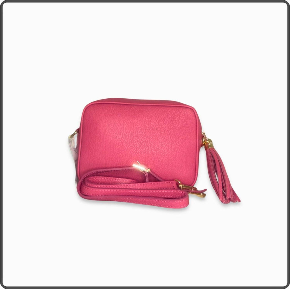 Leather Cross Body Bag Tassel- PS233-CORAL