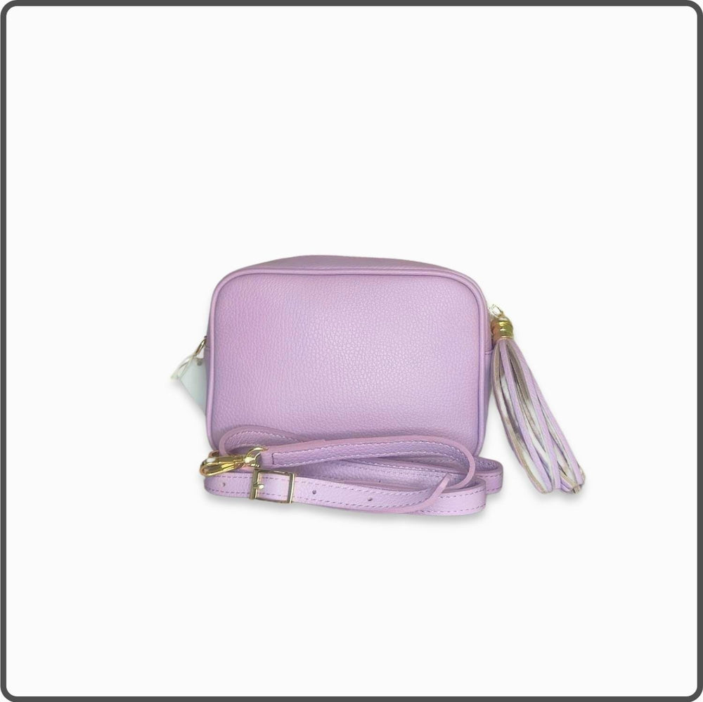 Leather Cross Body Bag Tassel- PS233-LILAC