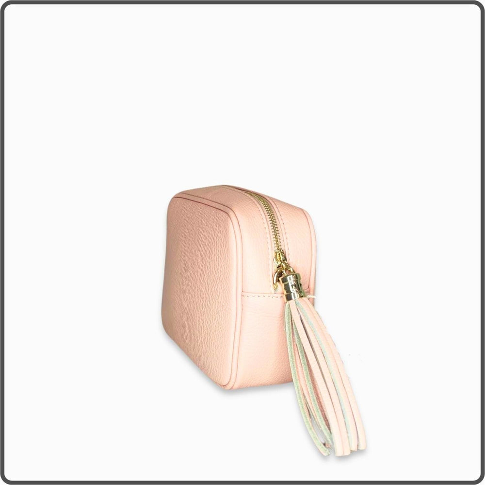 Leather Cross Body Bag Tassel- PS233-BABY PINK