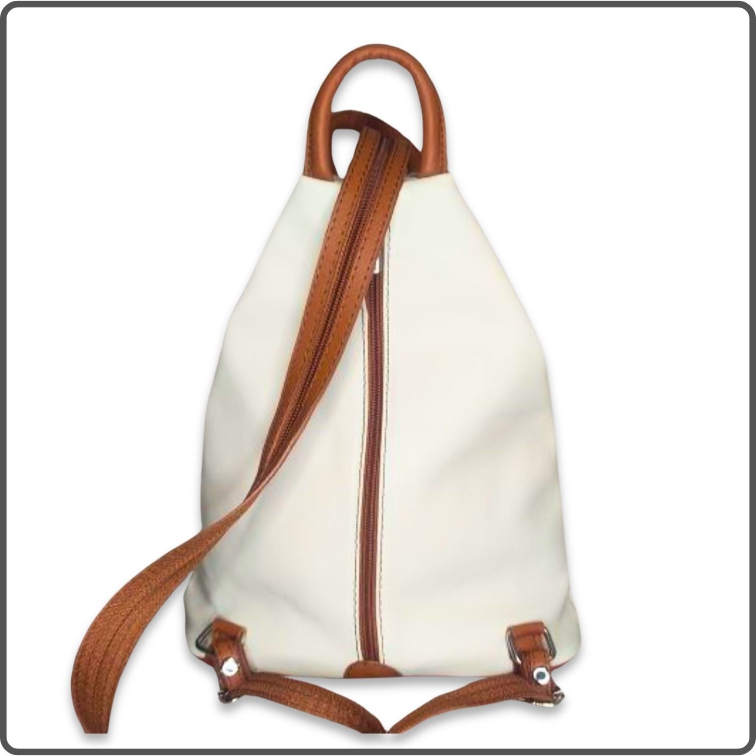 Large Soft Leather Backpack - VPR244-BEIGE/TAN